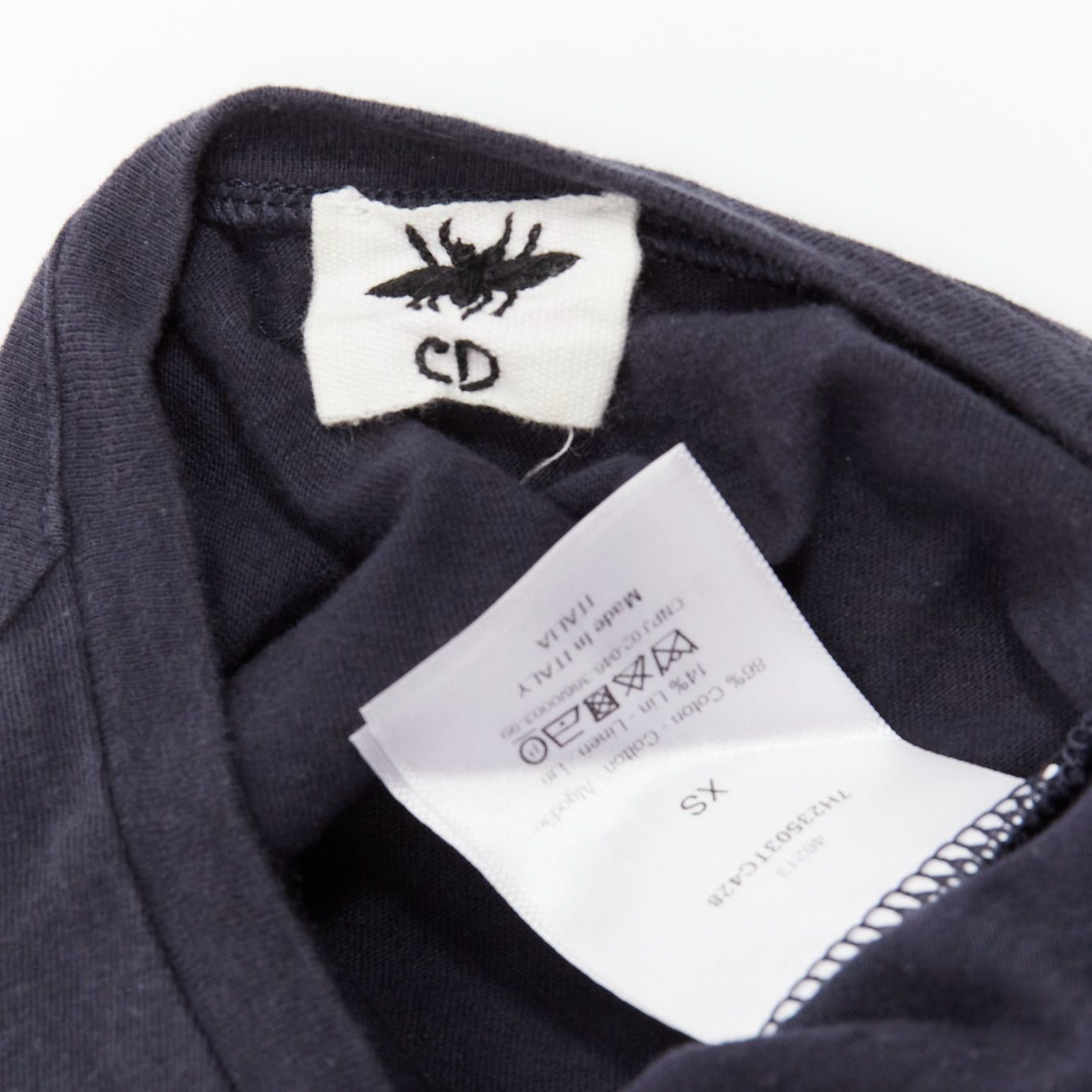 Dior CHRISTIAN DIOR Jadior 8 washed black cotton linen screen print tshirt XS Size S / US 4 / IT 40 - 8 Thumbnail