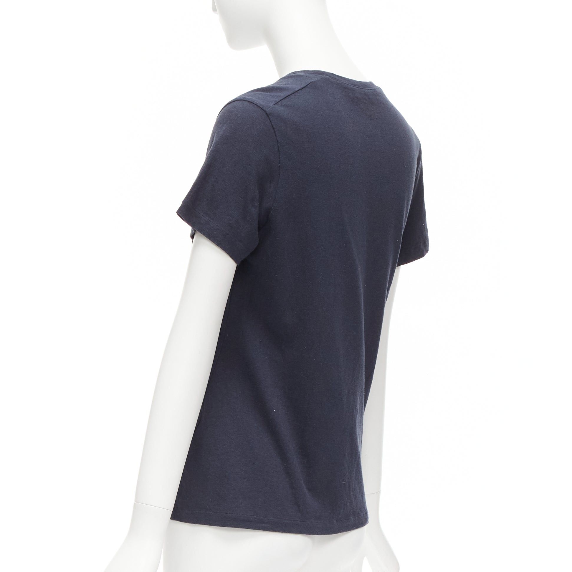 Dior CHRISTIAN DIOR WE Should All Be Feminists washed navy cotton linen tshirt XS Size S / US 4 / IT 40 - 6 Thumbnail