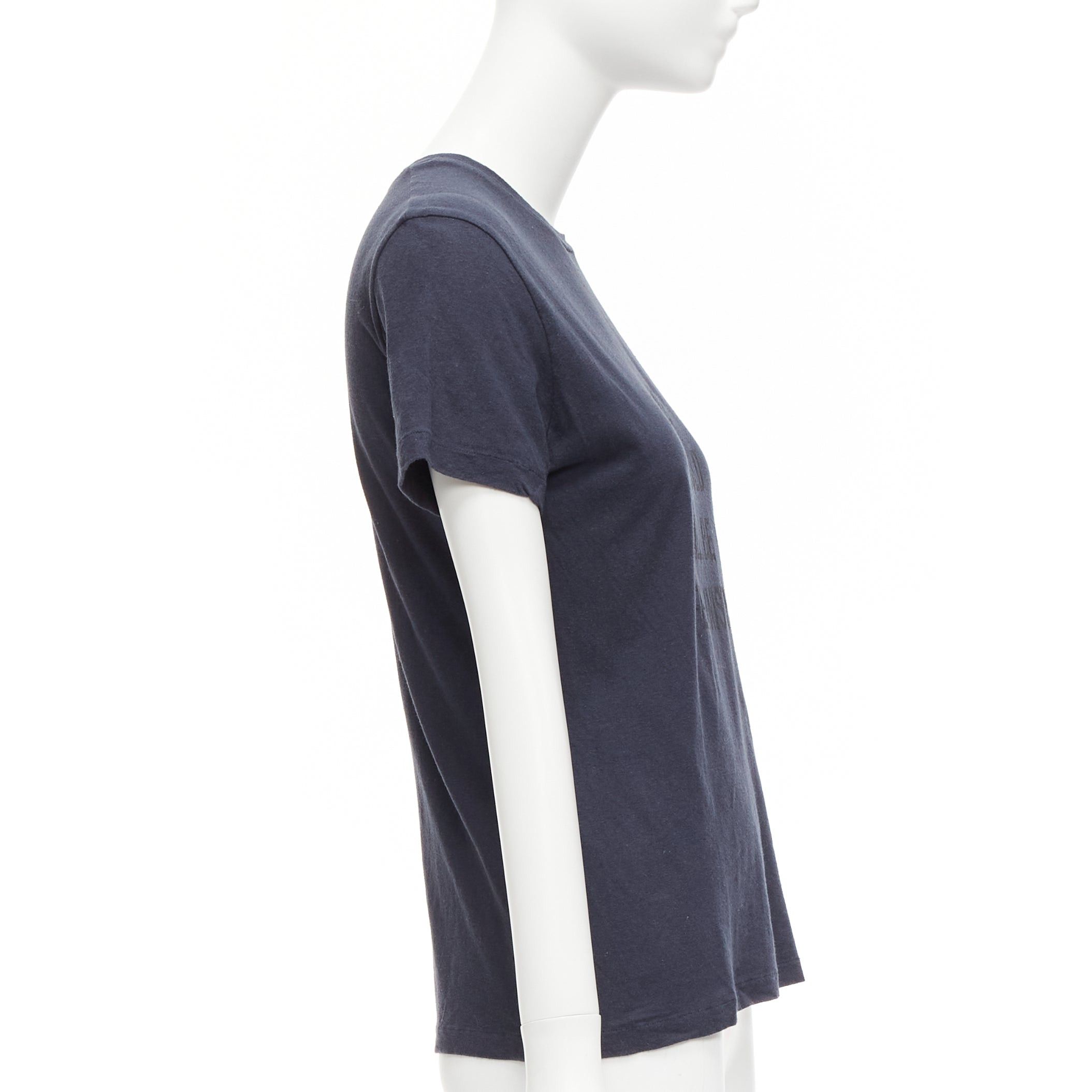 Dior CHRISTIAN DIOR WE Should All Be Feminists washed navy cotton linen tshirt XS Size S / US 4 / IT 40 - 4 Thumbnail