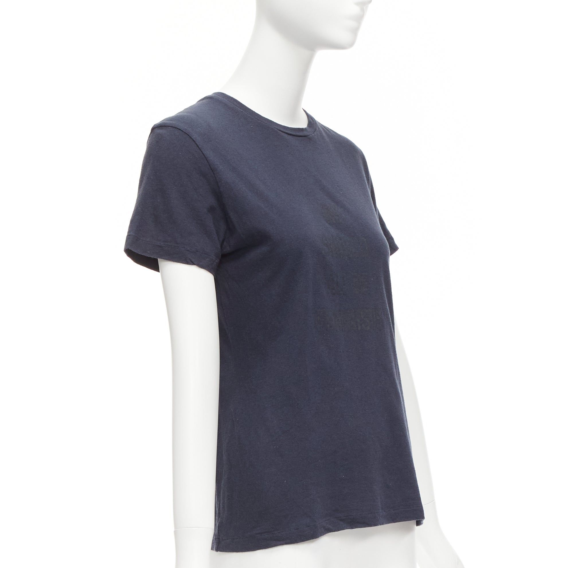 Dior CHRISTIAN DIOR WE Should All Be Feminists washed navy cotton linen tshirt XS Size S / US 4 / IT 40 - 3 Thumbnail