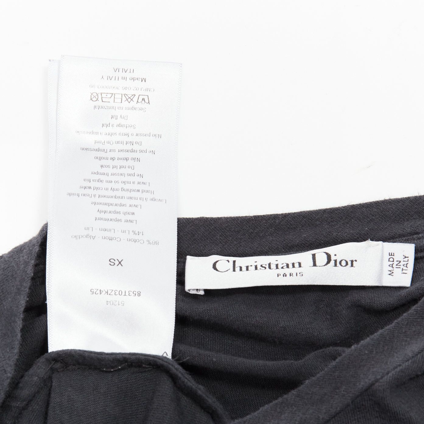 Dior CHRISTIAN DIOR Non Non Et Non washed black green cotton linen tshirt XS Size S / US 4 / IT 40 - 8 Thumbnail