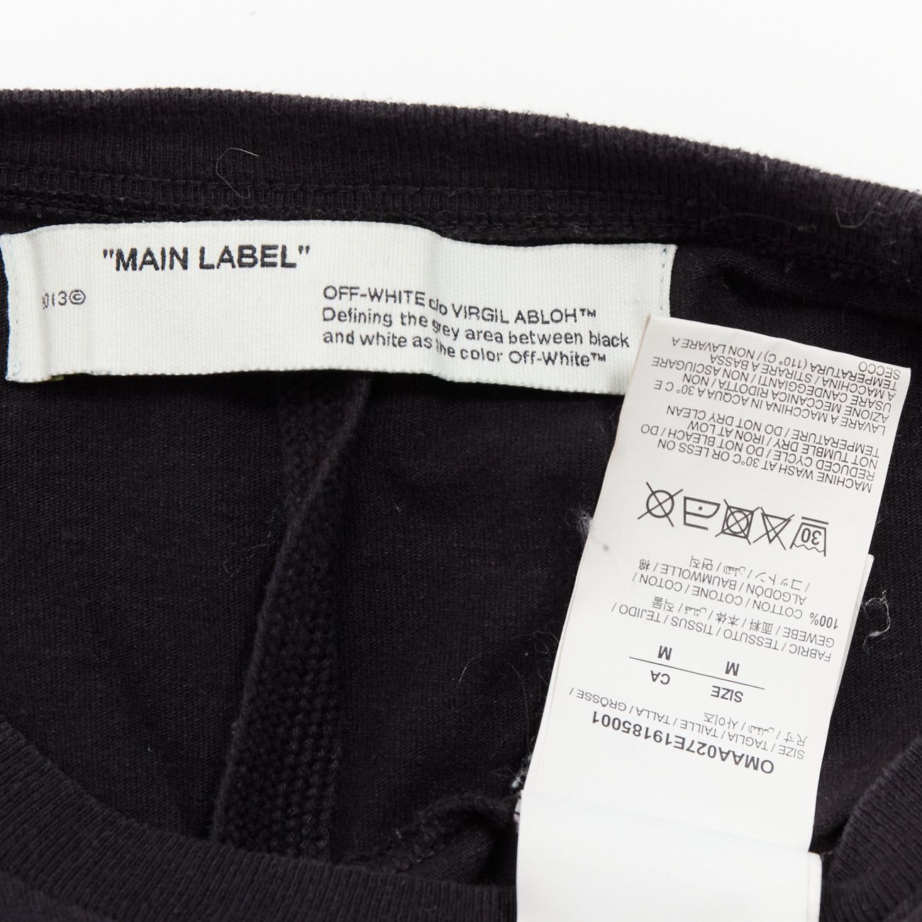 Off-White OFF WHITE Virgil Abloh 2020 black logo giant print back cotton tshirt M Size US M / EU 48-50 / 2 - 8 Thumbnail