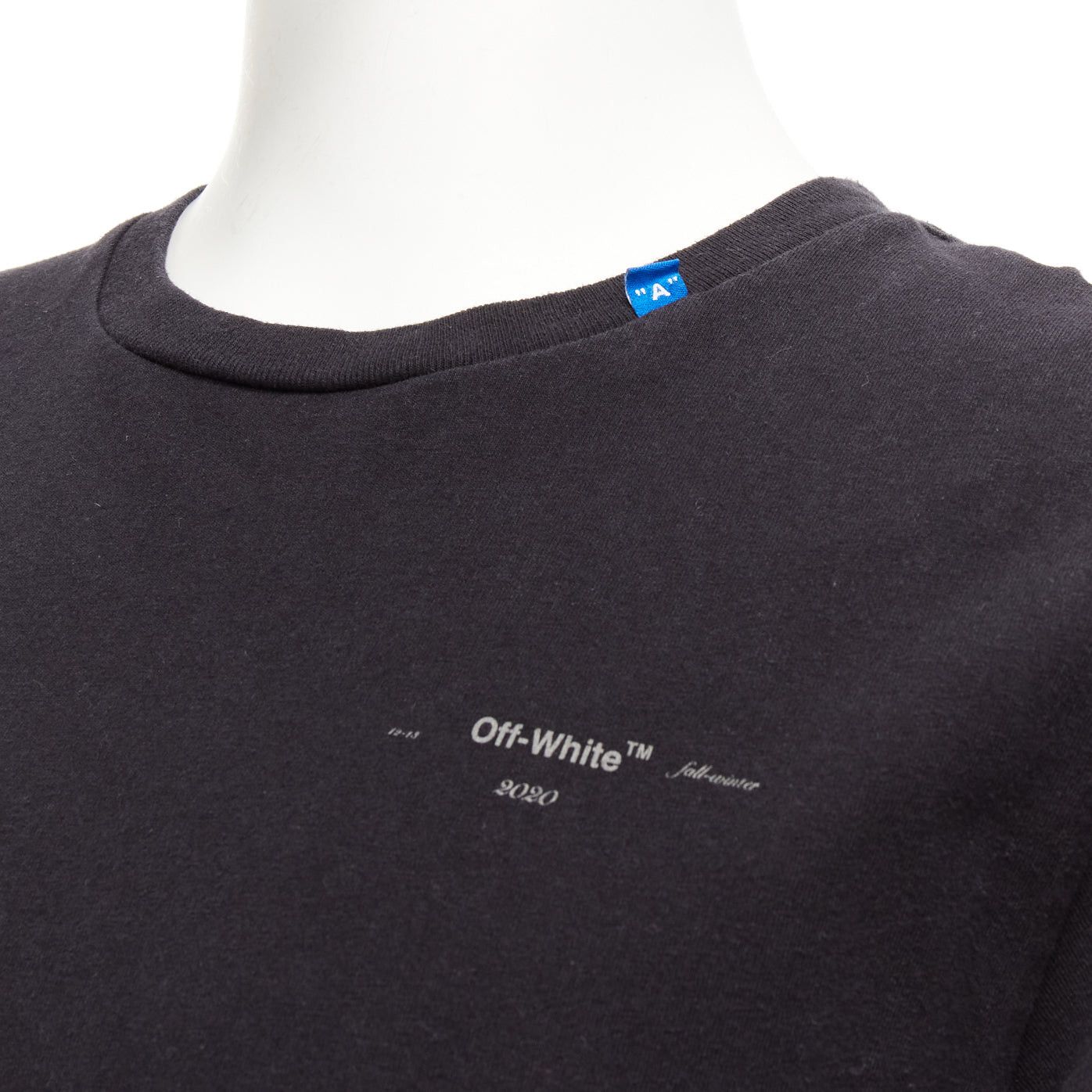 Off-White OFF WHITE Virgil Abloh 2020 black logo giant print back cotton tshirt M Size US M / EU 48-50 / 2 - 2 Thumbnail