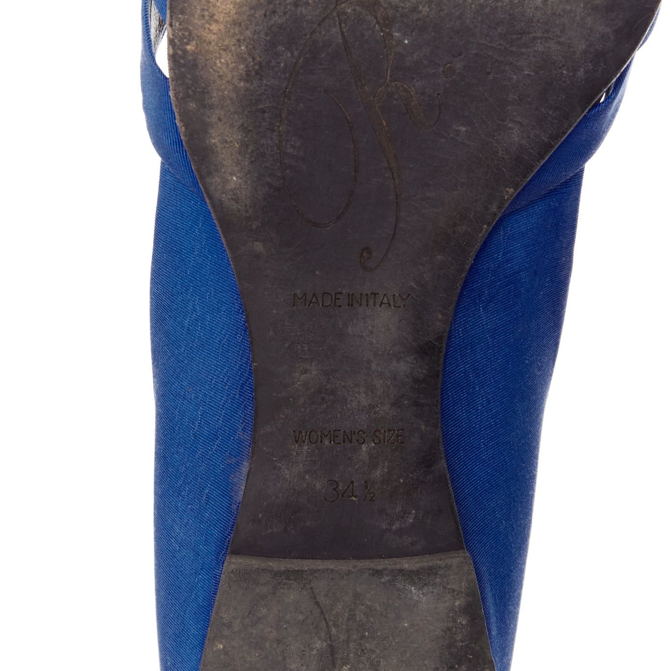 Roger Vivier ROGER VIVIER blue satin crystal square buckles woven front pep toe flats EU34.5 Size US 4.5 / IT 34.5 - 9 Thumbnail