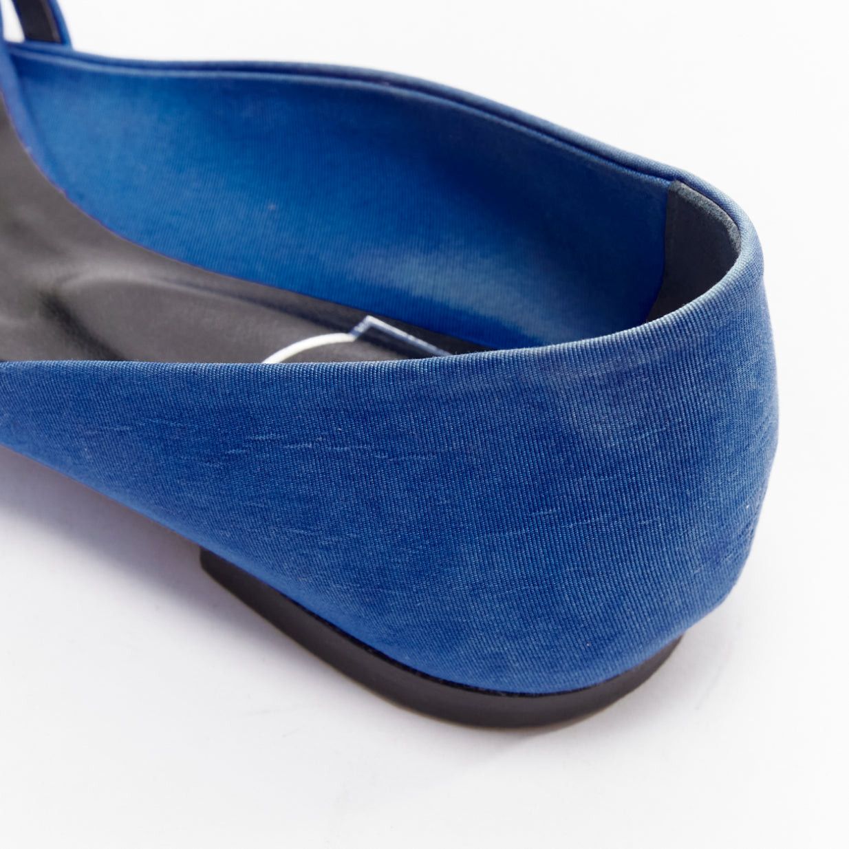 Roger Vivier ROGER VIVIER blue satin crystal square buckles woven front pep toe flats EU34.5 Size US 4.5 / IT 34.5 - 7 Thumbnail