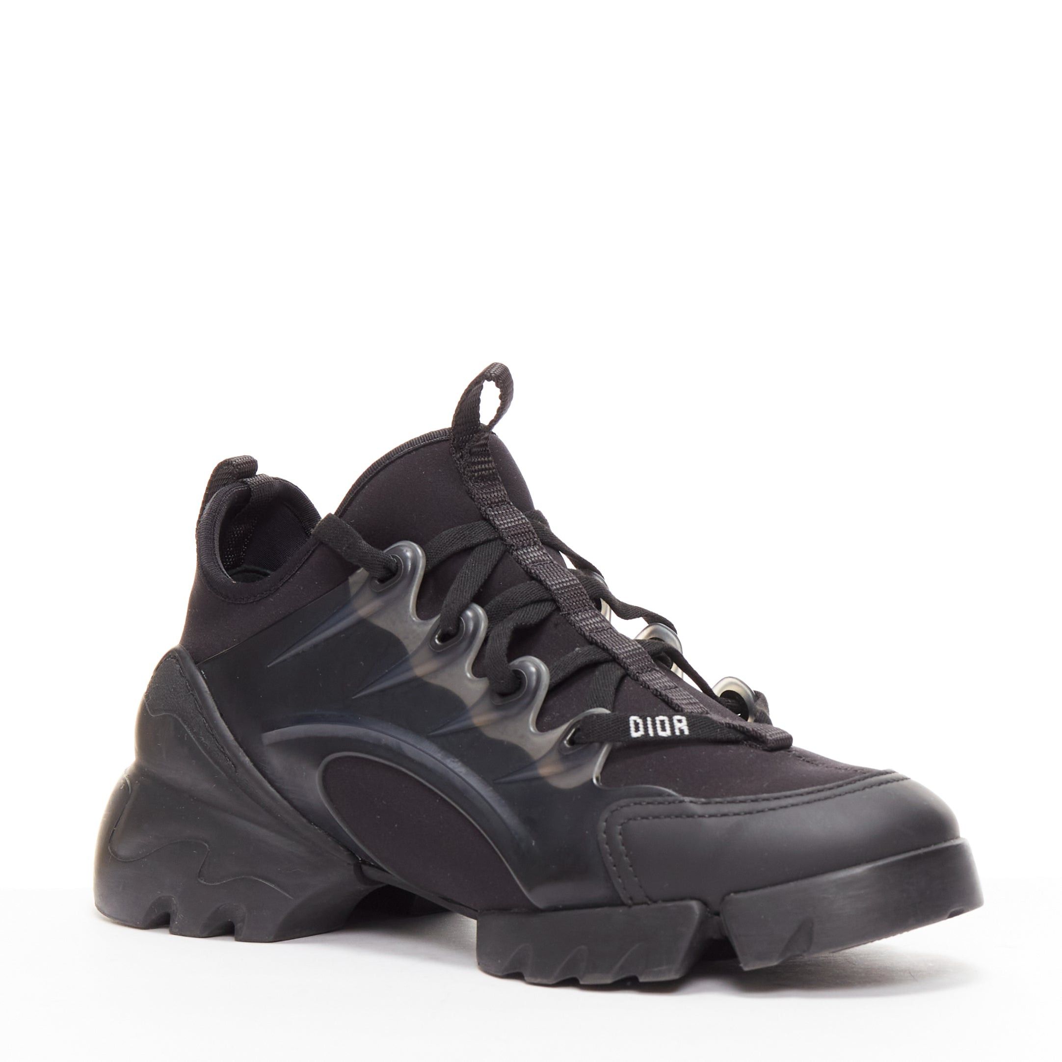Dior DIOR D-connect black logo technical fabric lace up chunky sneaker EU35 Size US 5 / IT 35 - 2 Thumbnail