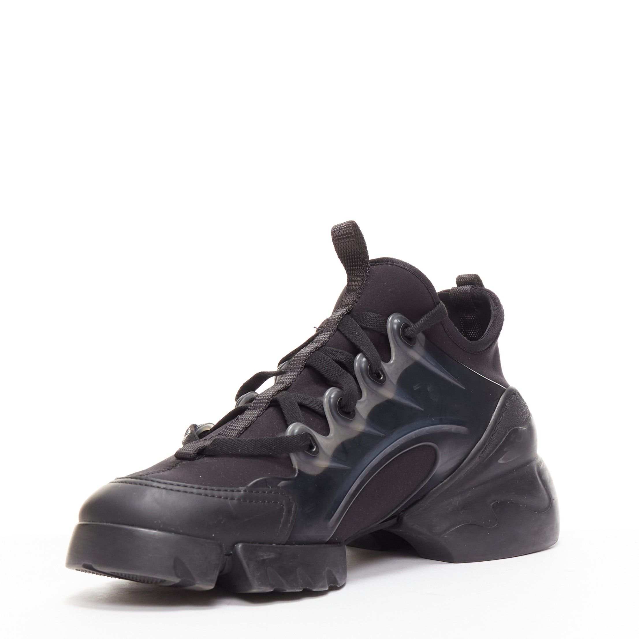 Dior DIOR D-connect black logo technical fabric lace up chunky sneaker EU35 Size US 5 / IT 35 - 4 Thumbnail