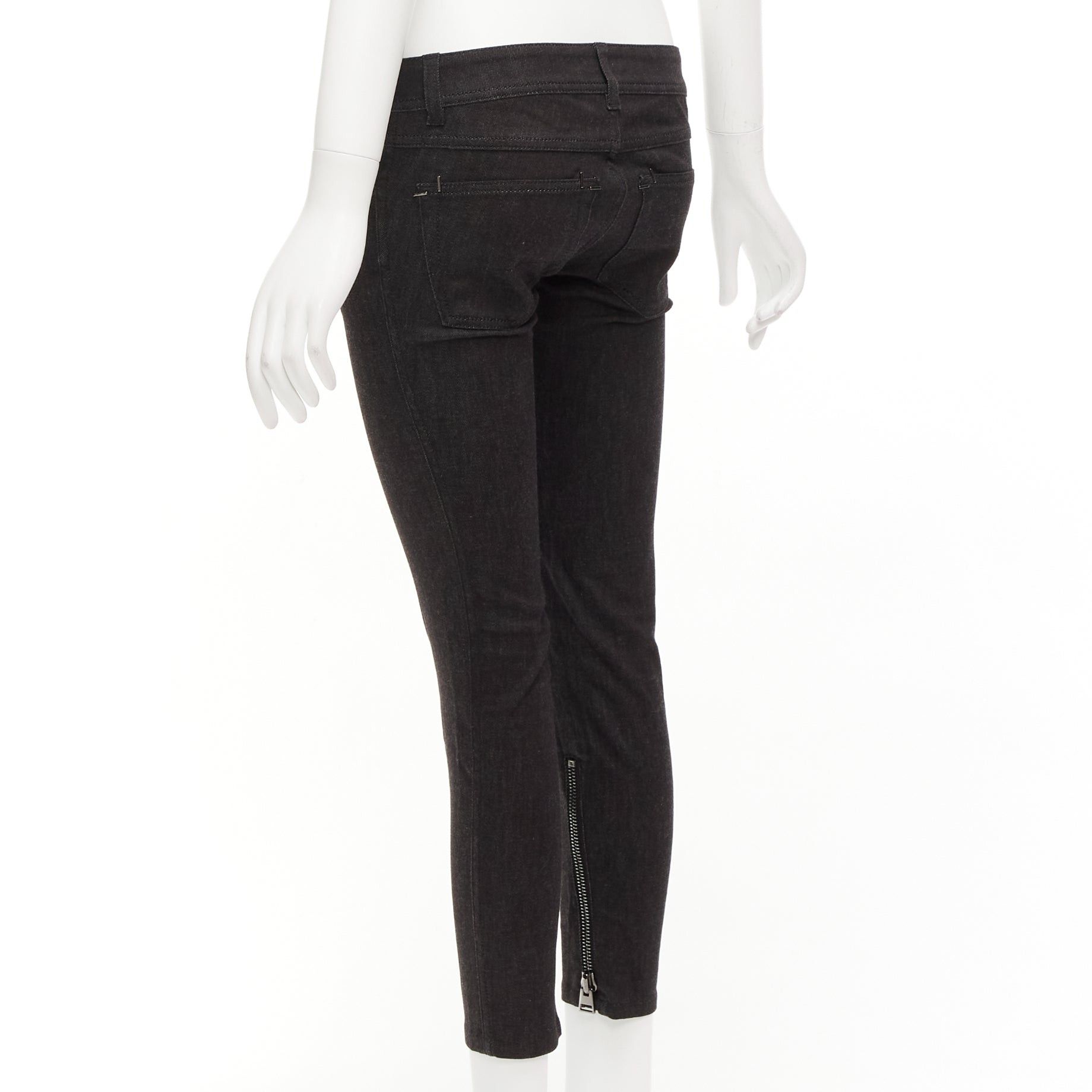 Tom Ford TOM FORD dark brown cotton blend silver staple embellished skinny jeans 26" Size 26" / US 2 / IT 38 - 6 Thumbnail