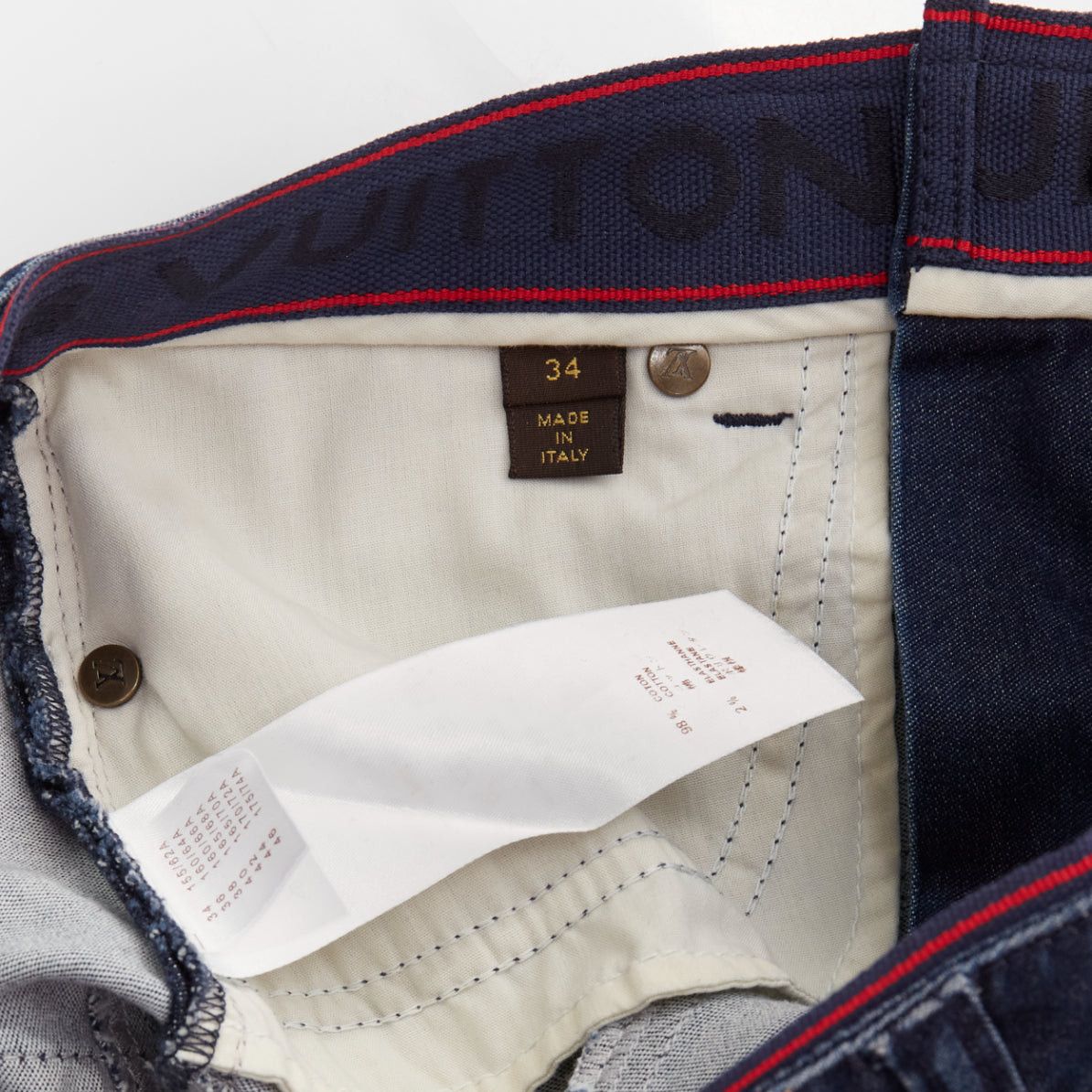 Louis Vuitton LOUIS VUITTON blue washed denim patchwork logo skinny motorcycle jeans FR34 XS Size 26" / US 2 / IT 38 - 7 Thumbnail
