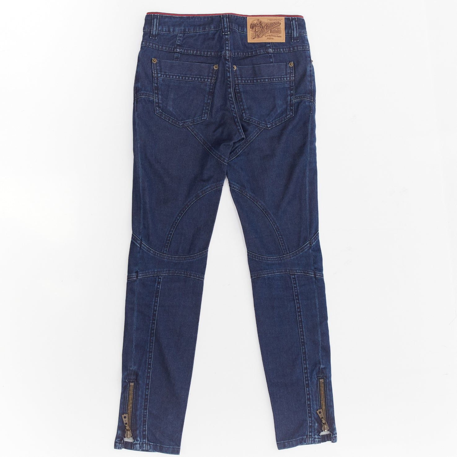 Louis Vuitton LOUIS VUITTON blue washed denim patchwork logo skinny motorcycle jeans FR34 XS Size 26" / US 2 / IT 38 - 3 Thumbnail