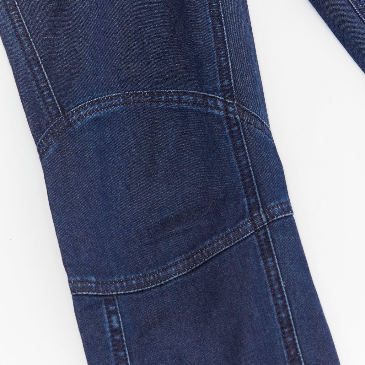Louis Vuitton LOUIS VUITTON blue washed denim patchwork logo skinny motorcycle jeans FR34 XS Size 26" / US 2 / IT 38 - 5 Thumbnail