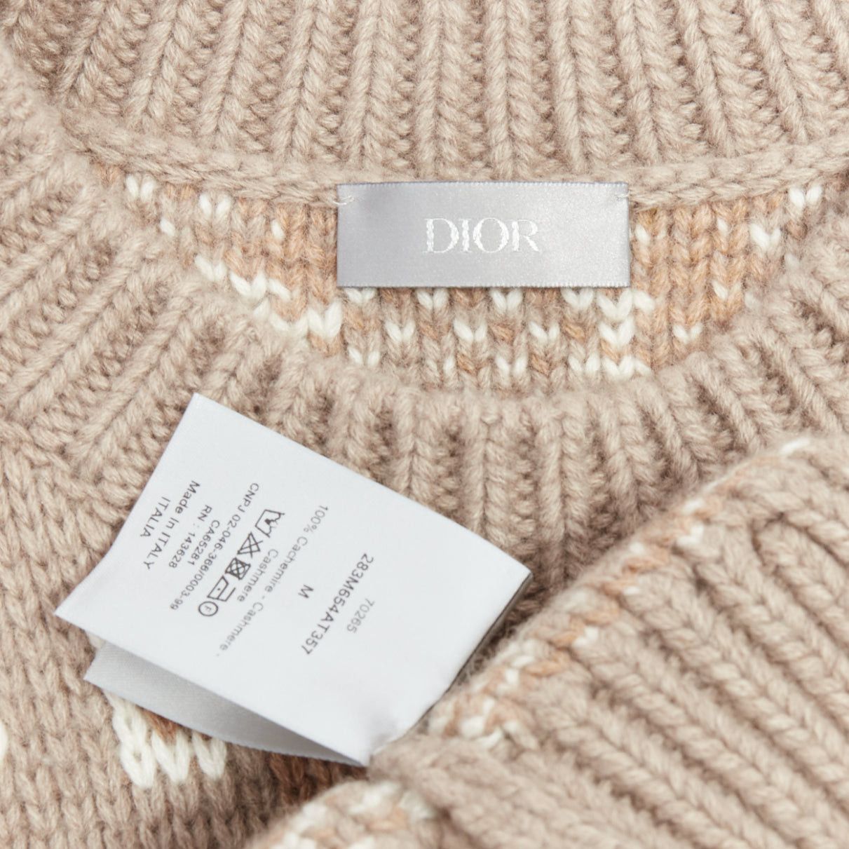 Dior DIOR Travis Scott Cactus Jack 2022 beige 100% cashmere oblique vest sweater M Size US M / EU 48-50 / 2 - 8 Thumbnail