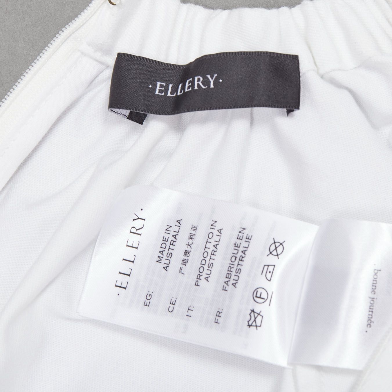 ELLERY ELLERY white cotton blend flare cascade sleeve crew neck crop top UK6 XS Size XS / US 0-2 / IT 36-38 - 8 Thumbnail
