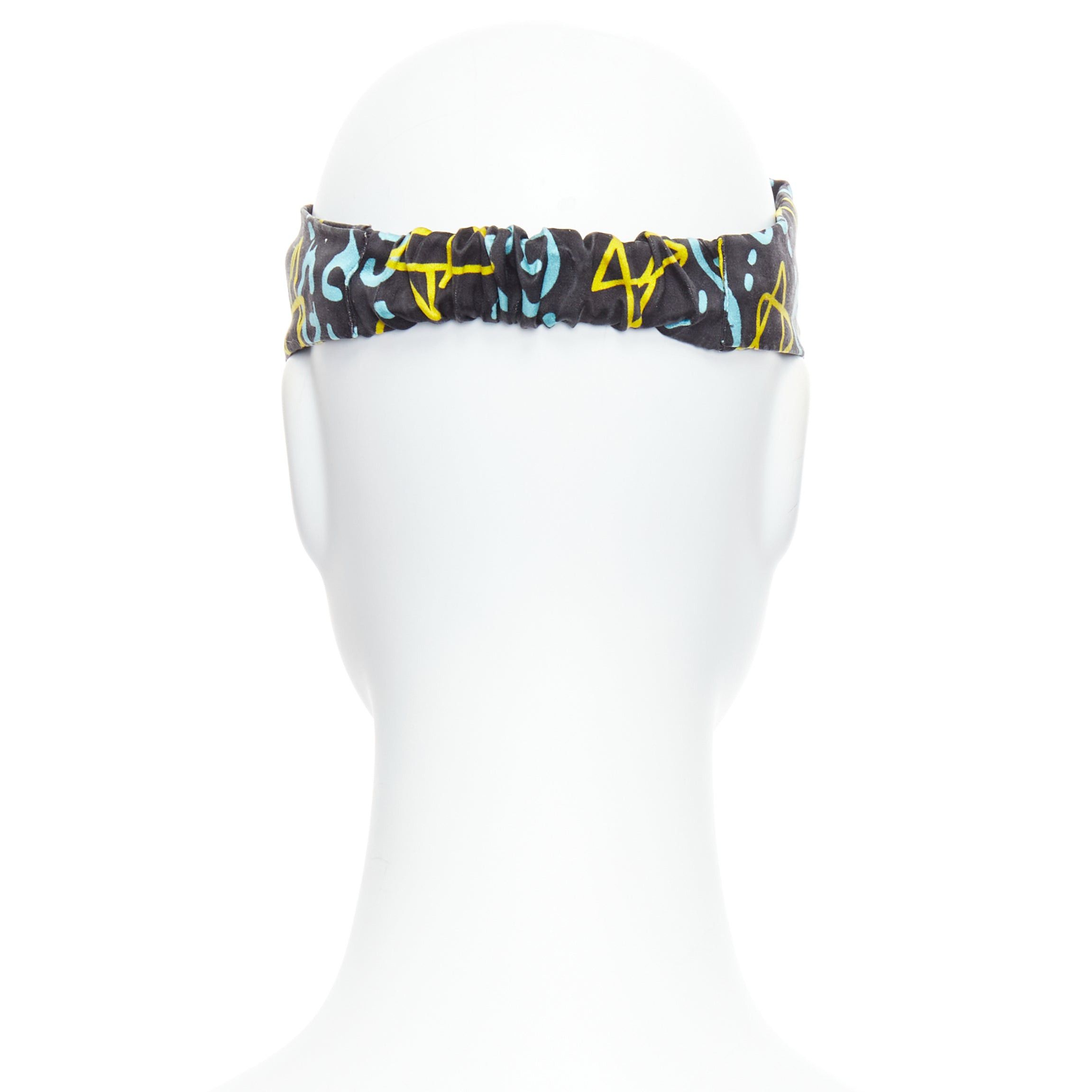 Gucci GUCCI Ghost 100% silk graffiti star monogram print twist headband Size ONE SIZE - 5 Thumbnail