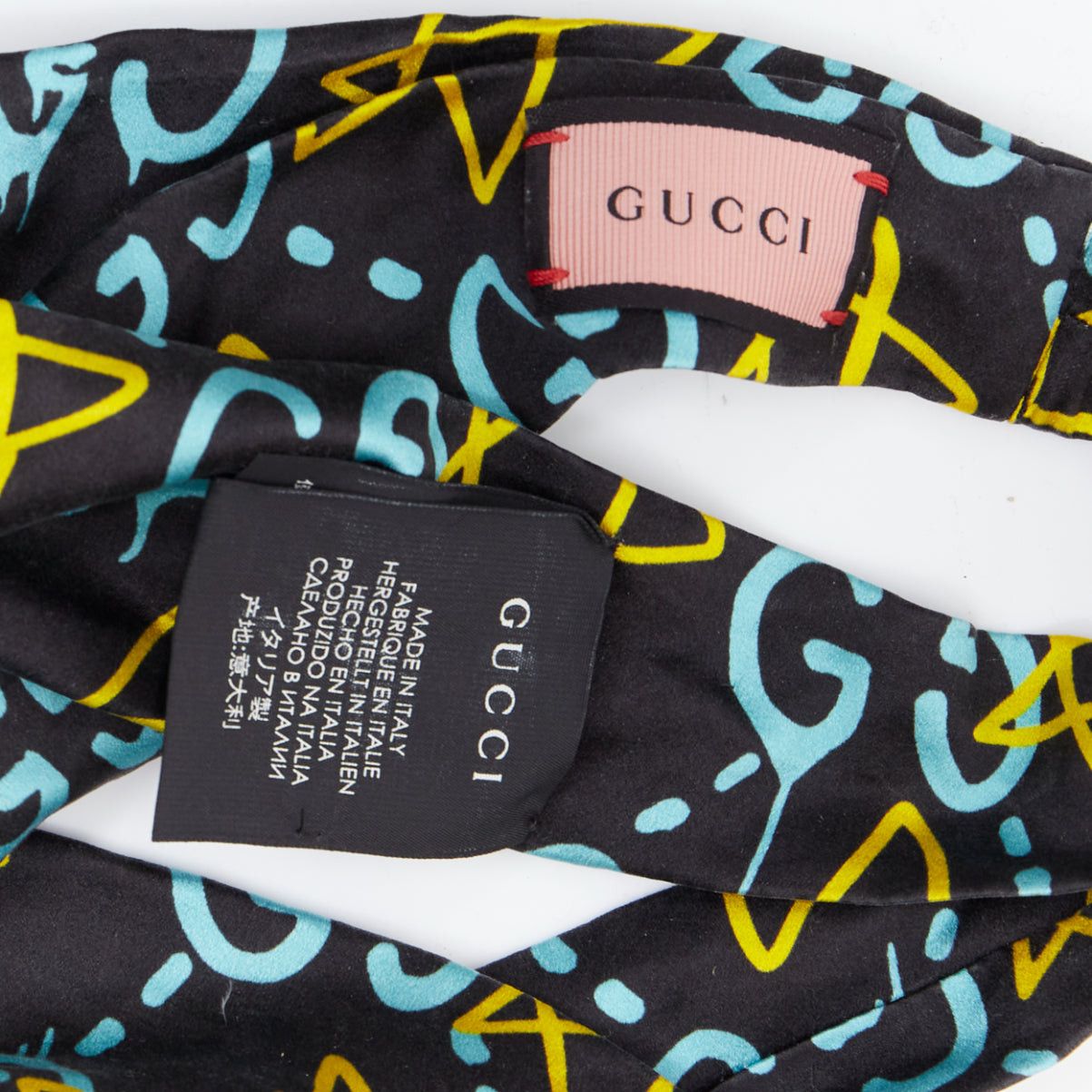 Gucci GUCCI Ghost 100% silk graffiti star monogram print twist headband Size ONE SIZE - 8 Thumbnail