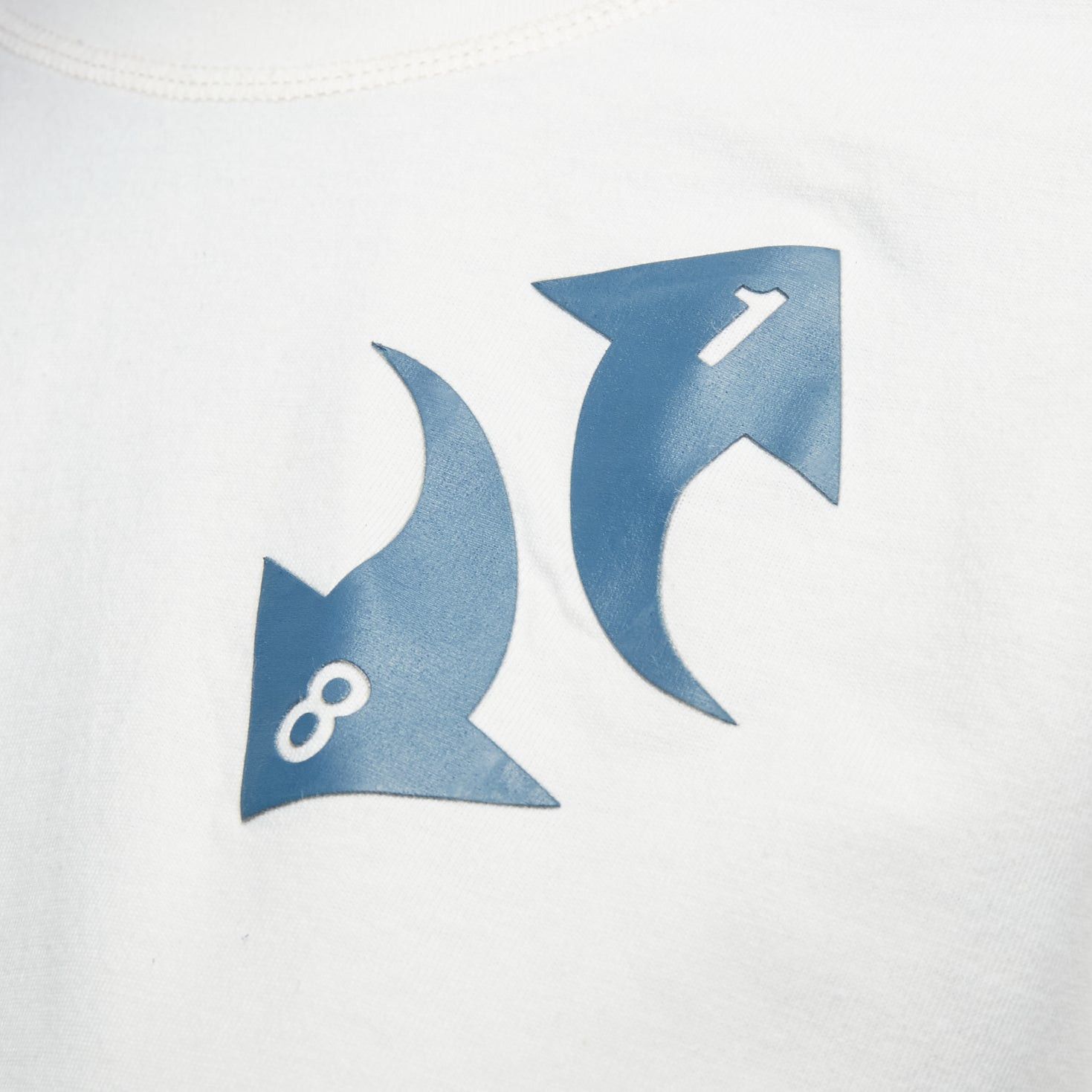 Off-White OFF WHITE cream cotton blue embroidered logo crop tshirt XS Size S / US 4 / IT 40 - 7 Thumbnail