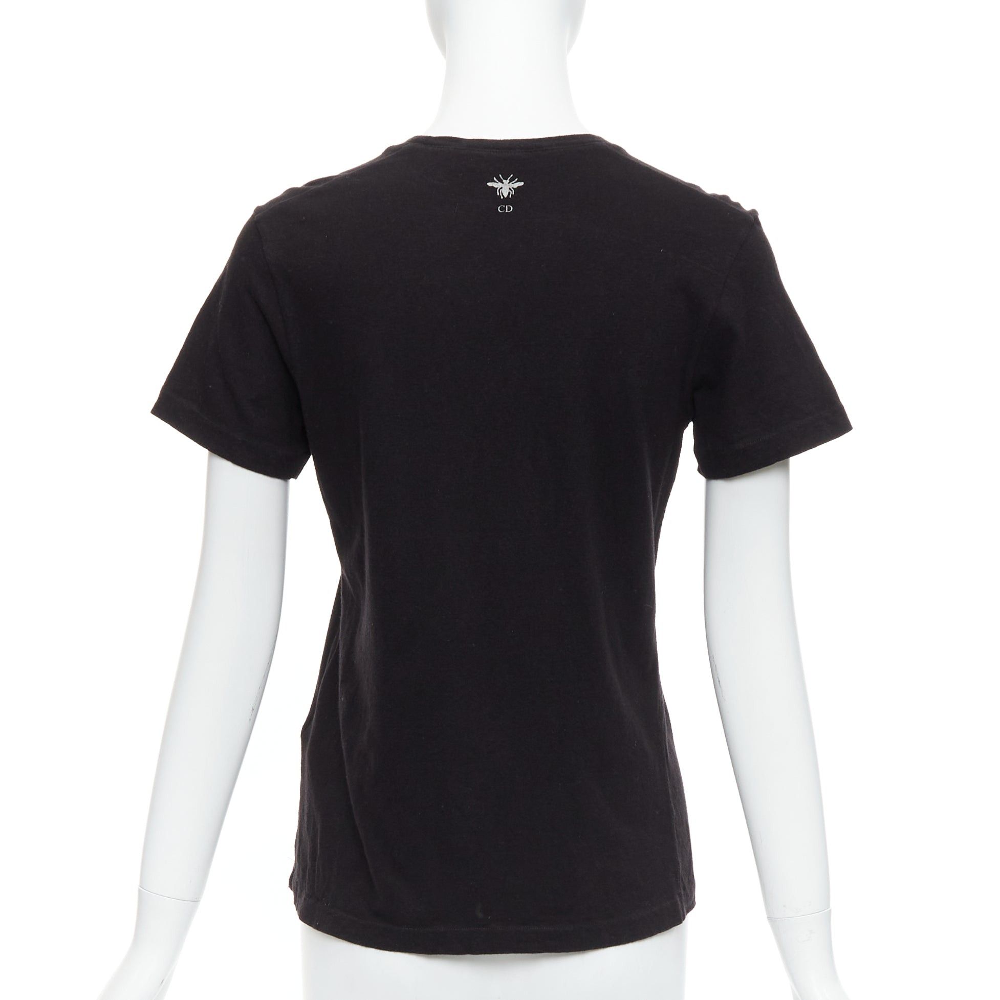 Dior CHRISTIAN DIOR Addict black cotton linen grey speckle logo print tshirt XS Size S / US 4 / IT 40 - 5 Thumbnail