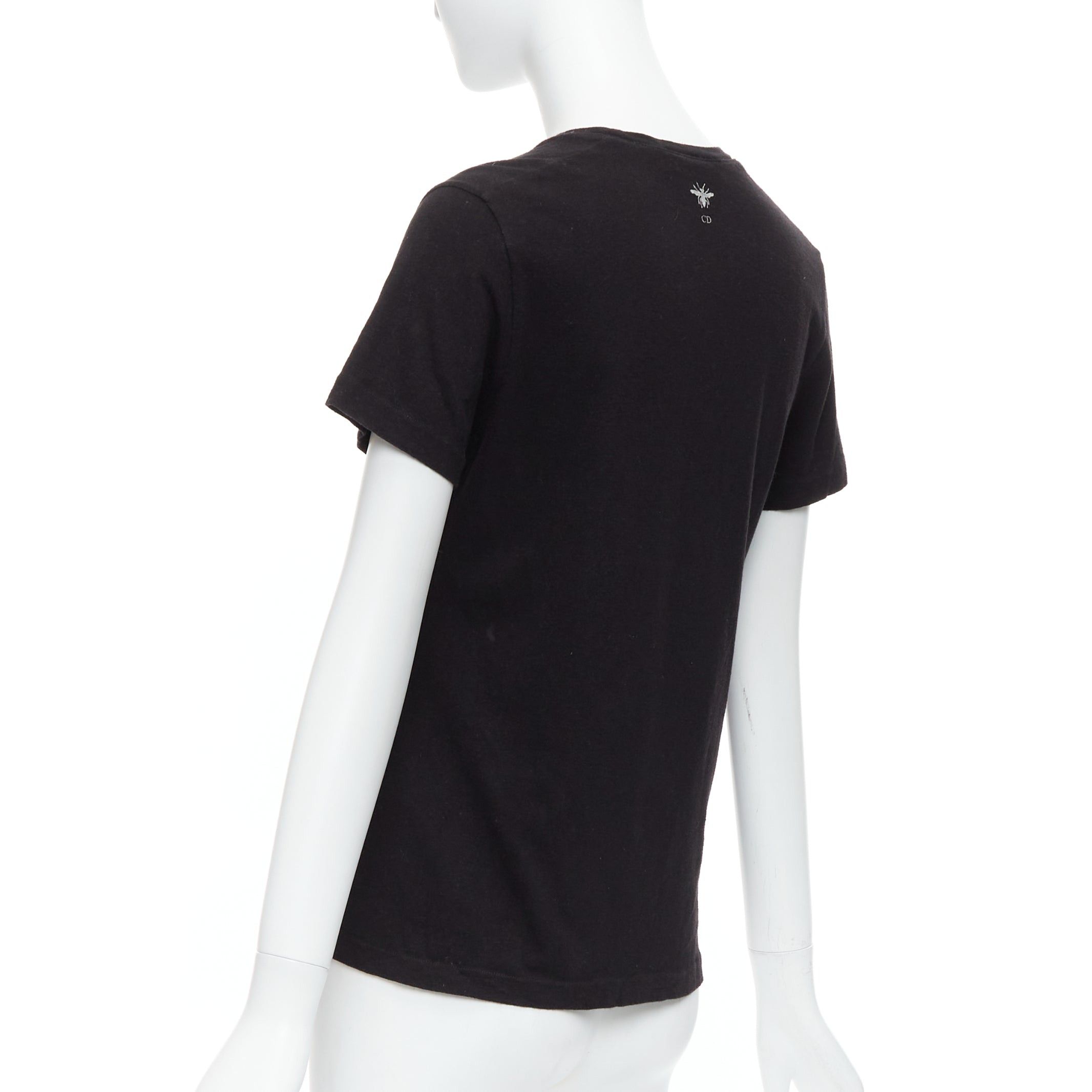 Dior CHRISTIAN DIOR Addict black cotton linen grey speckle logo print tshirt XS Size S / US 4 / IT 40 - 6 Thumbnail