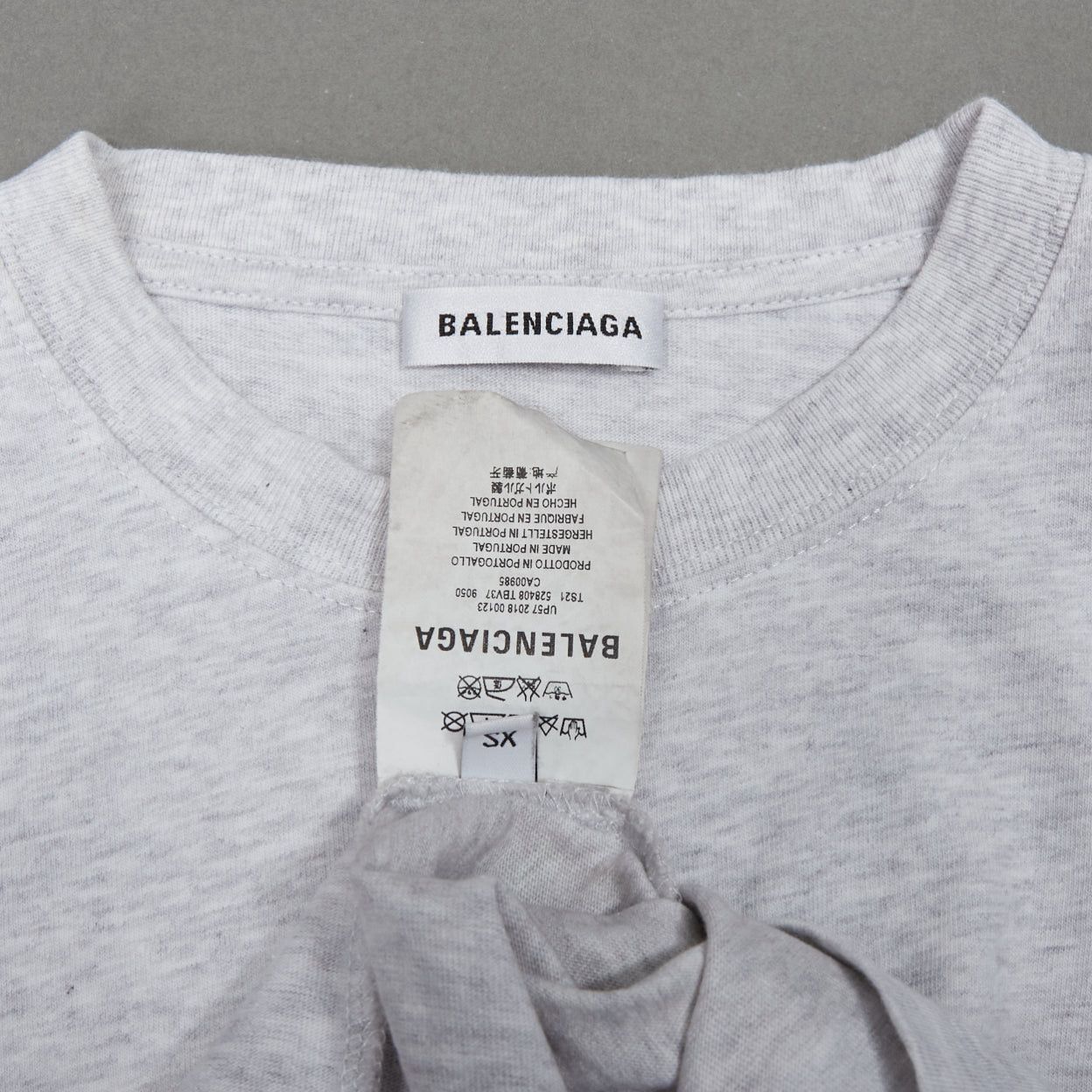 Balenciaga BALENCIAGA Demna 2018 grey logo embroidery back front tshirt XS Size S / US 4 / IT 40 - 8 Thumbnail