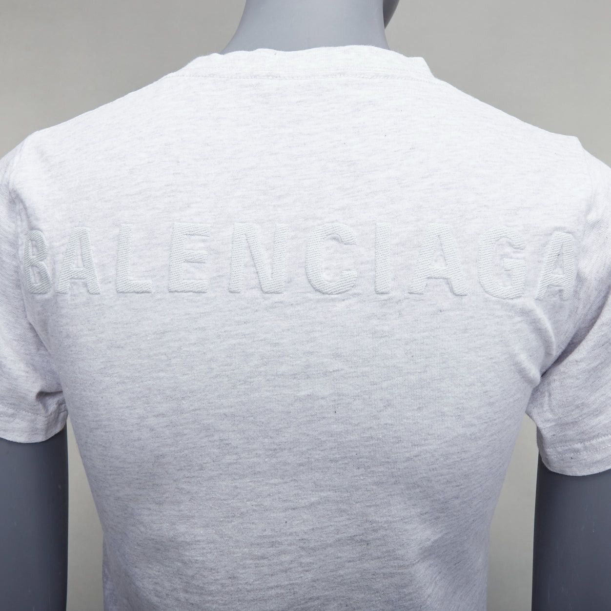 Balenciaga BALENCIAGA Demna 2018 grey logo embroidery back front tshirt XS Size S / US 4 / IT 40 - 2 Thumbnail