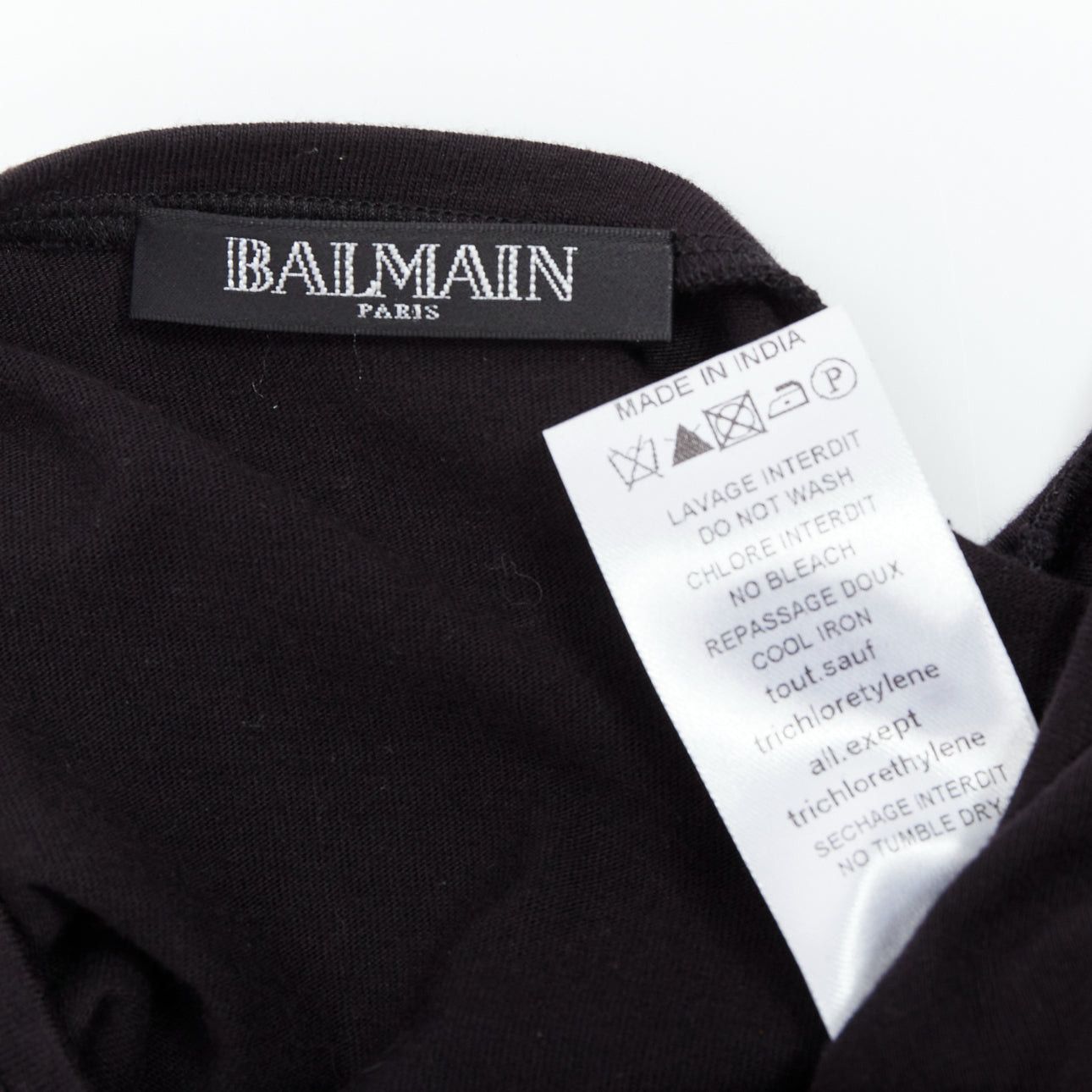 Balmain BALMAIN black metal chain lamb leather trim cotton tank top FR40 L Size M / US 6-8 / IT 42-44 - 8 Thumbnail