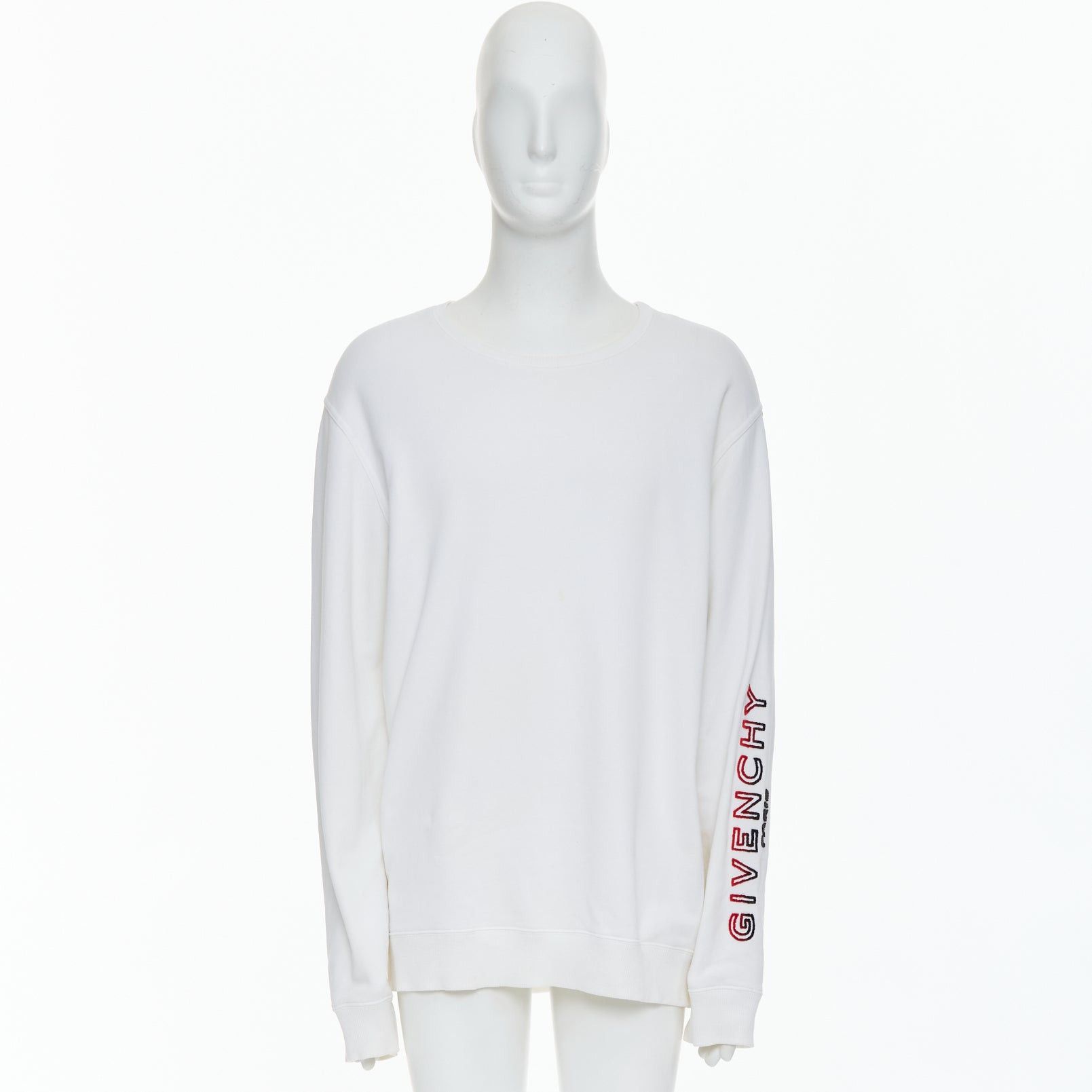 Givenchy GIVENCHY cream cotton tufted gradient logo sleeve pullover L Size US L / EU 52-54 / 3 - 9 Thumbnail