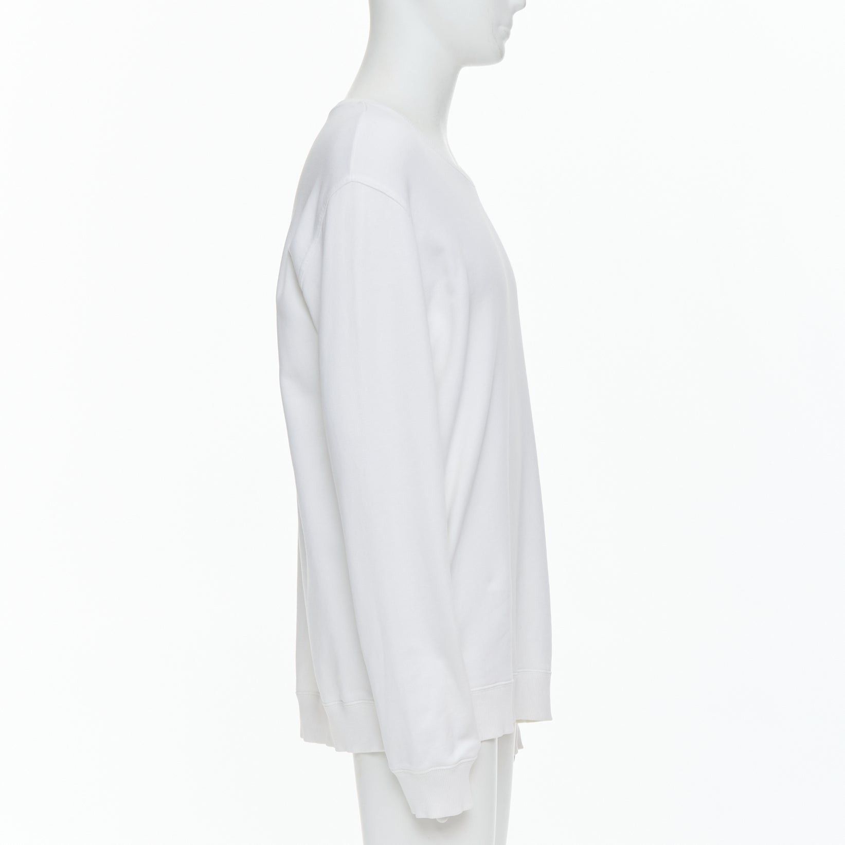 Givenchy GIVENCHY cream cotton tufted gradient logo sleeve pullover L Size US L / EU 52-54 / 3 - 4 Thumbnail