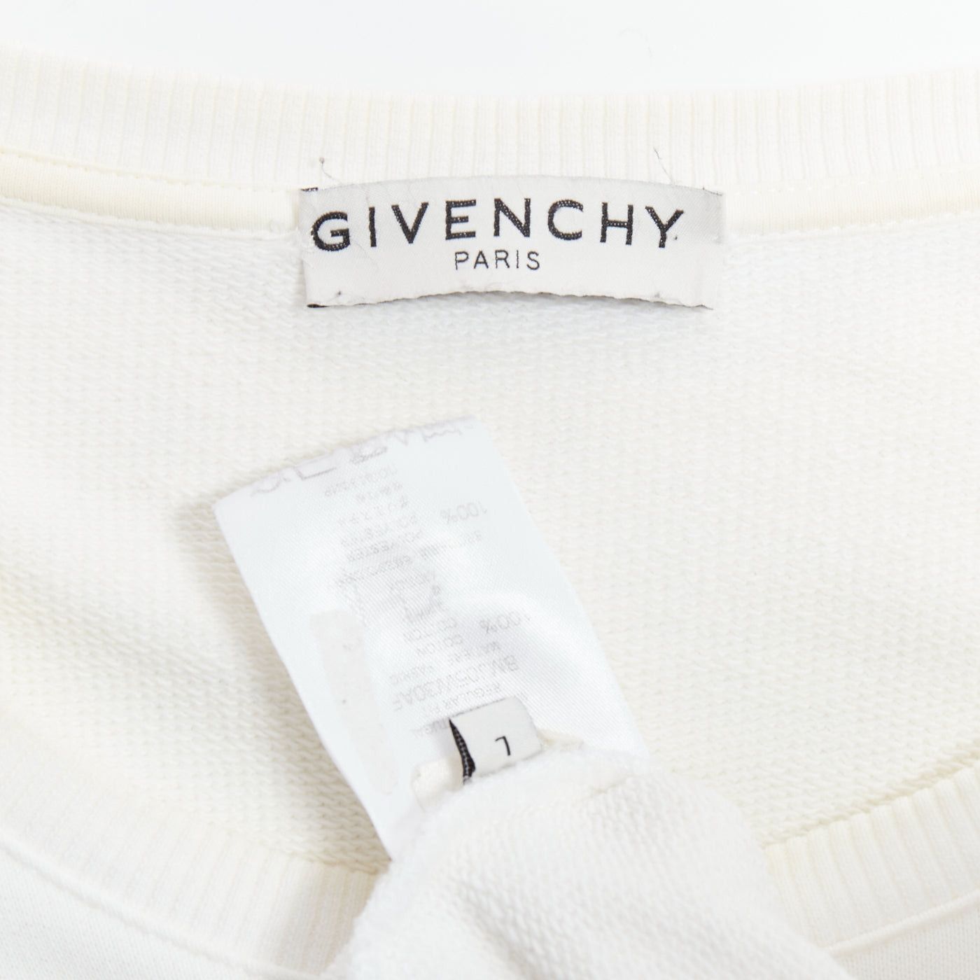 Givenchy GIVENCHY cream cotton tufted gradient logo sleeve pullover L Size US L / EU 52-54 / 3 - 8 Thumbnail
