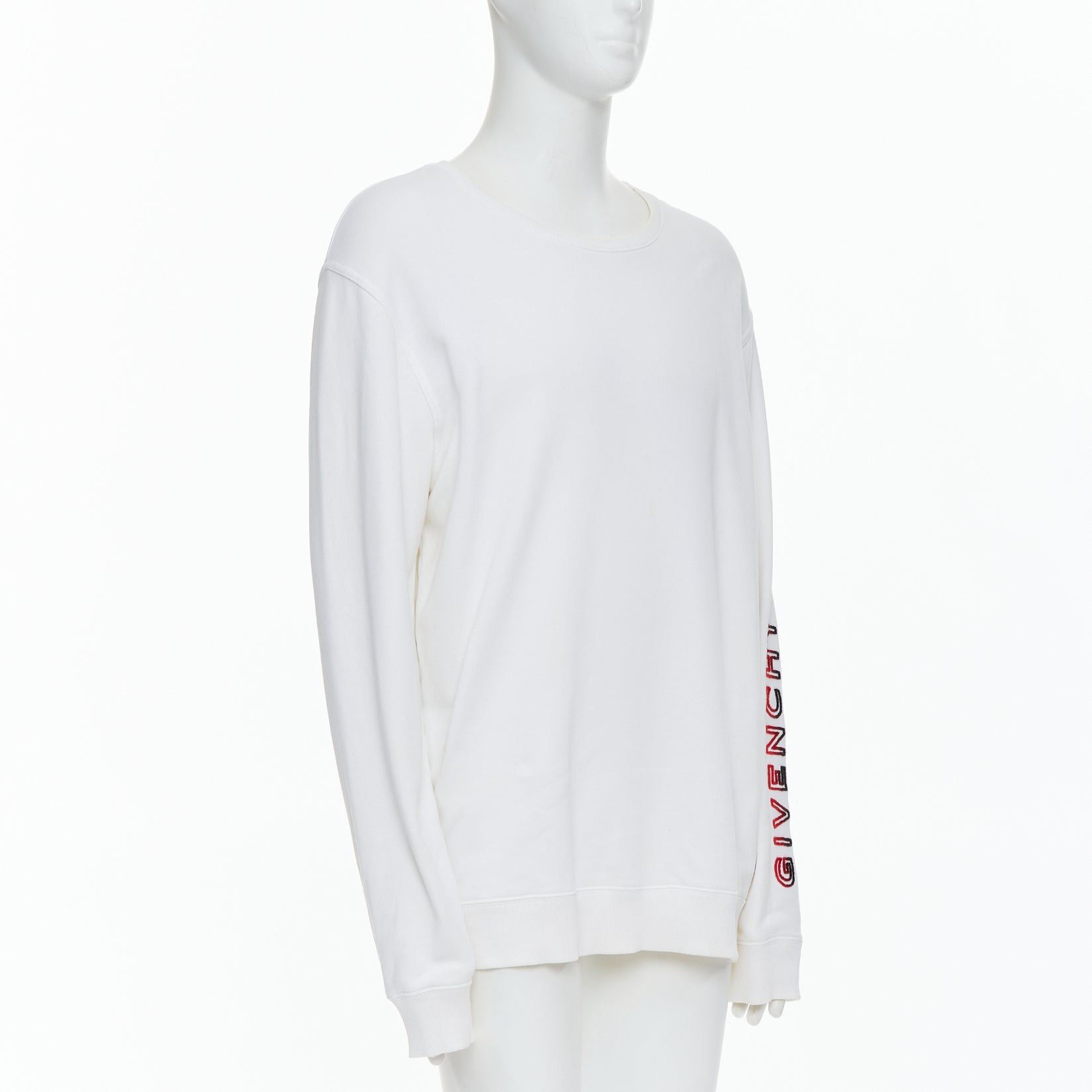 Givenchy GIVENCHY cream cotton tufted gradient logo sleeve pullover L Size US L / EU 52-54 / 3 - 3 Thumbnail