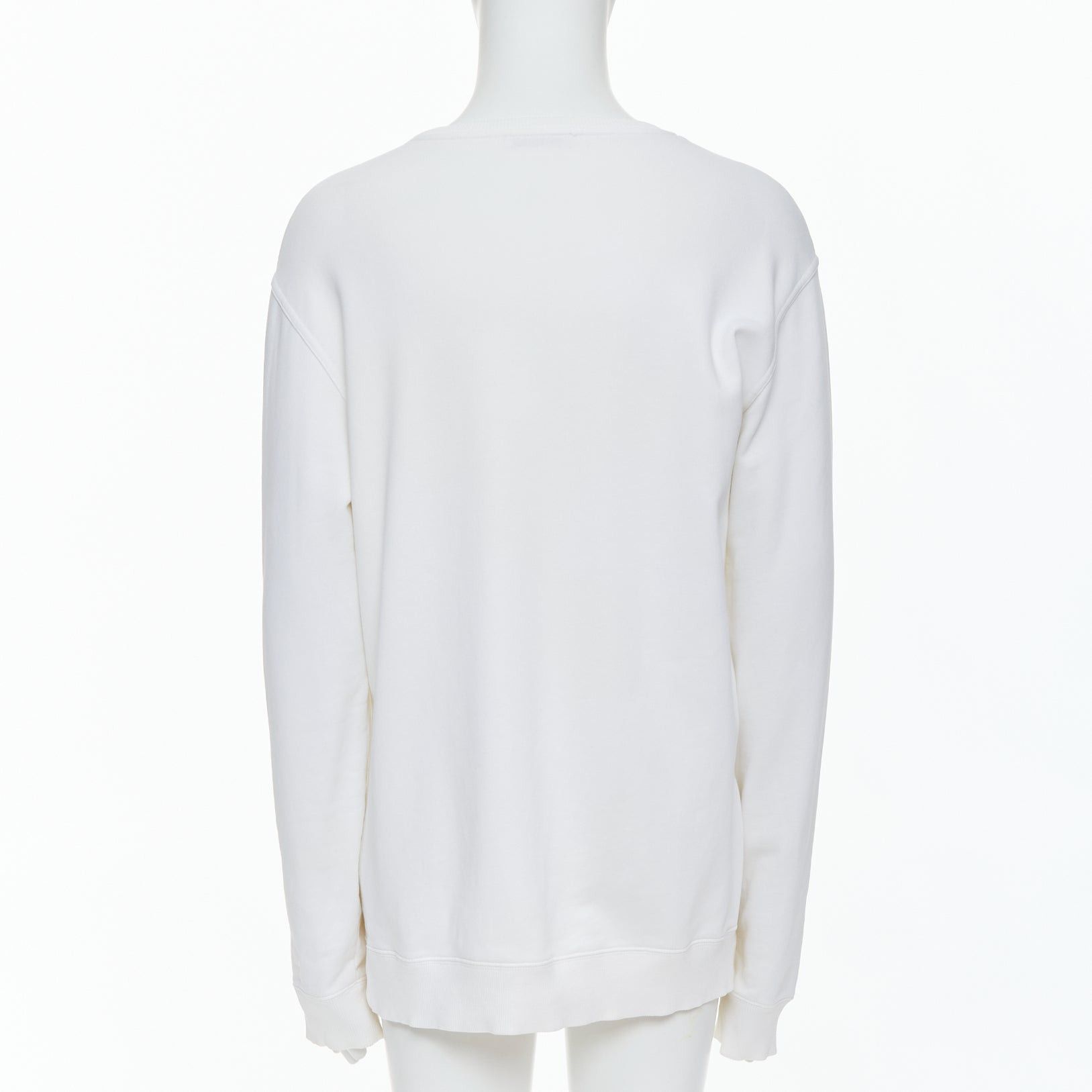 Givenchy GIVENCHY cream cotton tufted gradient logo sleeve pullover L Size US L / EU 52-54 / 3 - 5 Thumbnail