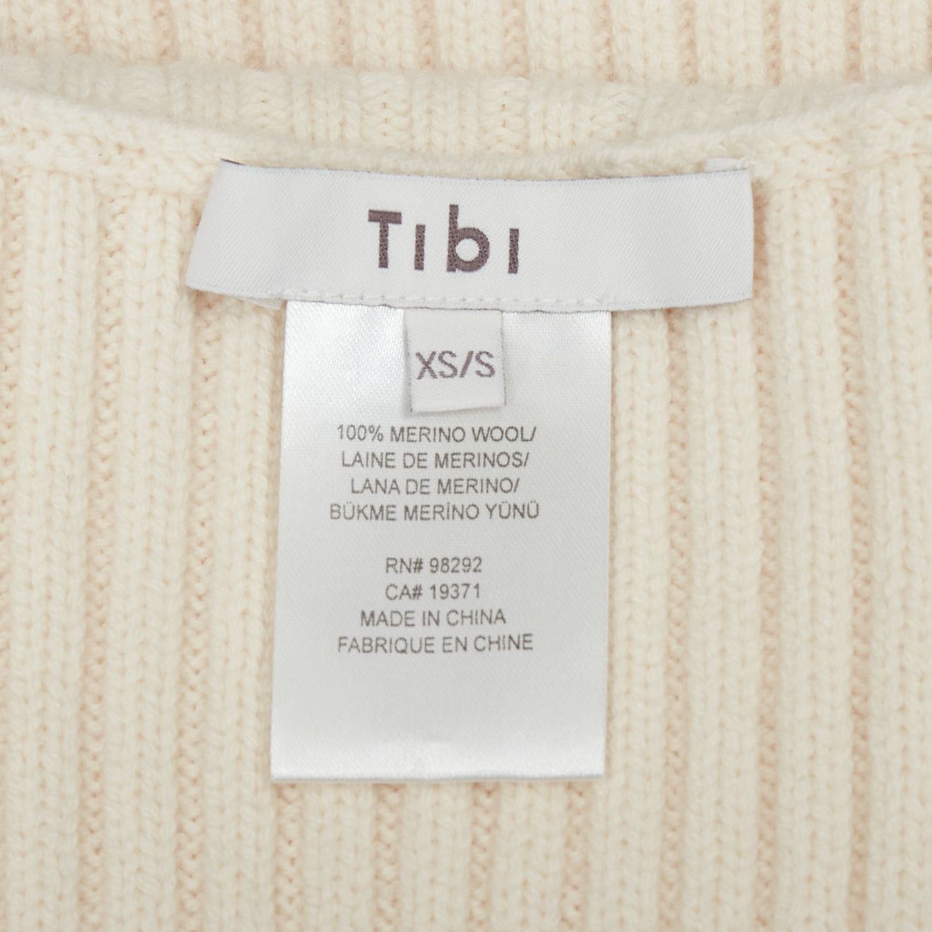 Tibi TIBI 100% merino wool cream ribbed belted side cut out funnel collar vest XS Size S / US 4 / IT 40 - 8 Thumbnail