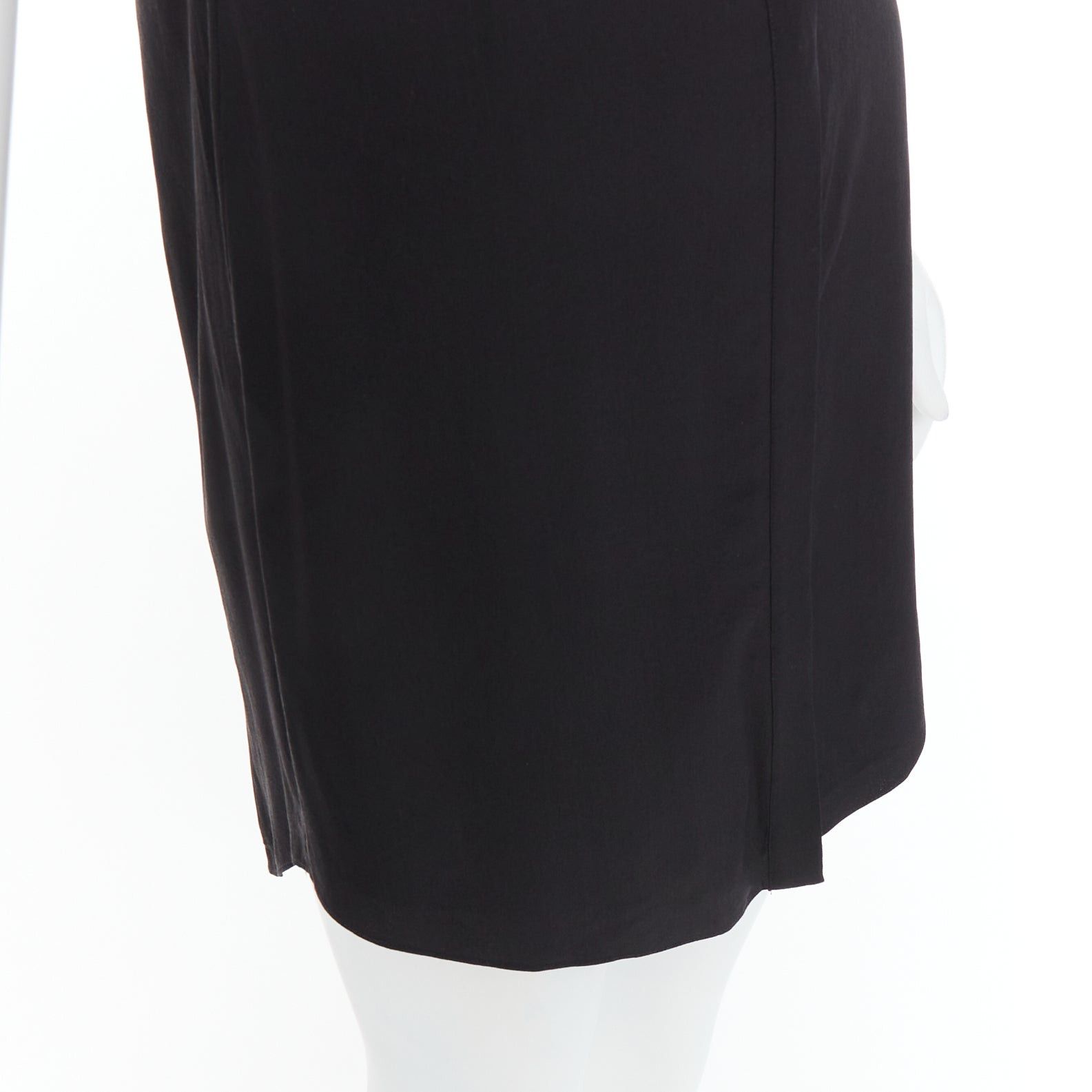 Alexander Wang T ALEXANDER WANG black sheer silk blend panelled cap sleeve button front dress XS Size S / US 4 / IT 40 - 7 Thumbnail