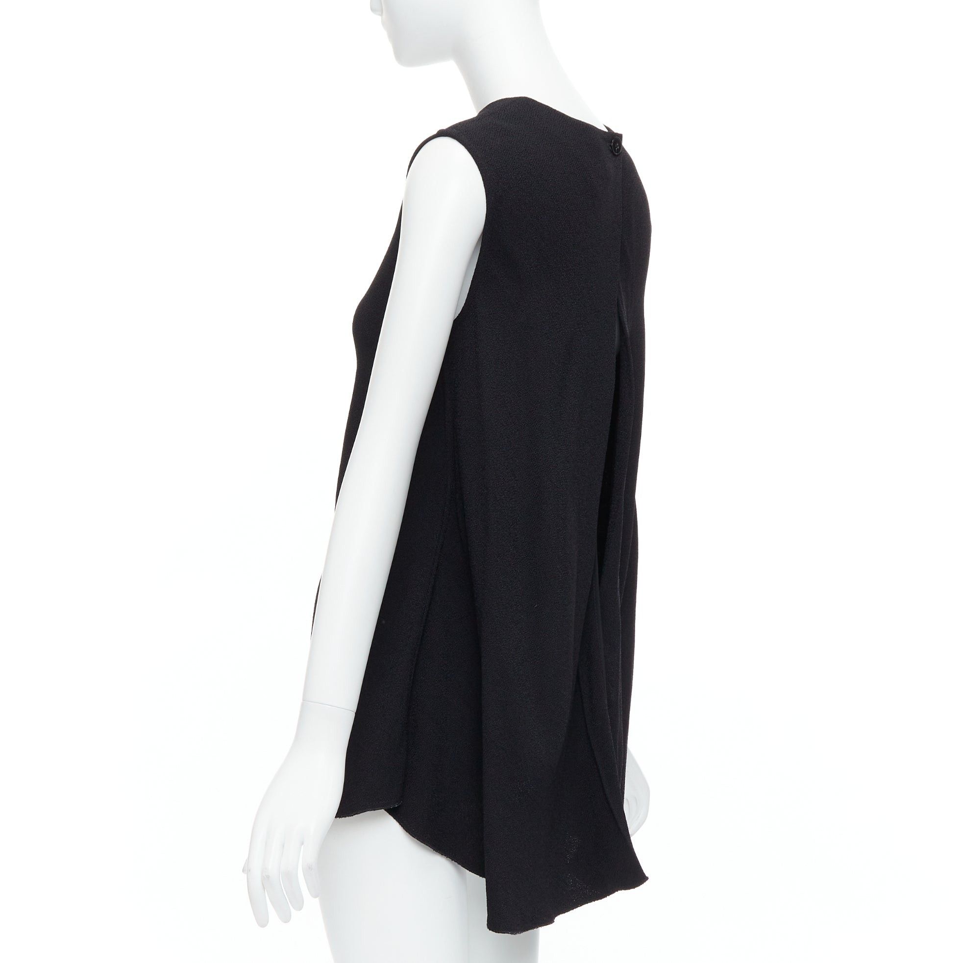 Victoria Beckham VICTORIA BECKHAM black drape backless inserted belt crew neck top Size ONE SIZE - 5 Thumbnail