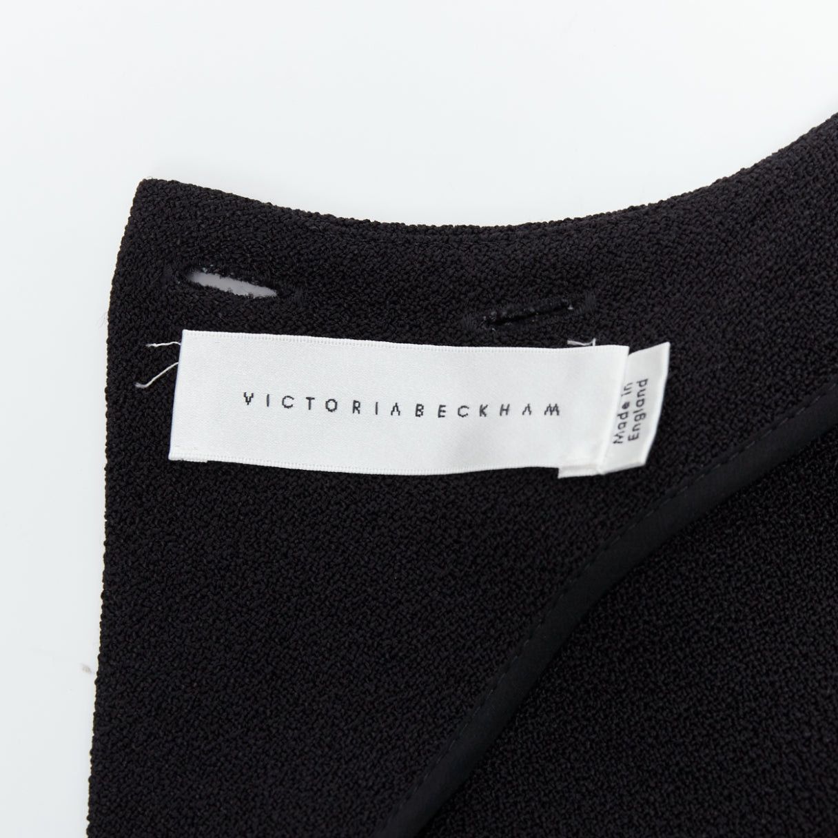 Victoria Beckham VICTORIA BECKHAM black drape backless inserted belt crew neck top Size ONE SIZE - 8 Thumbnail
