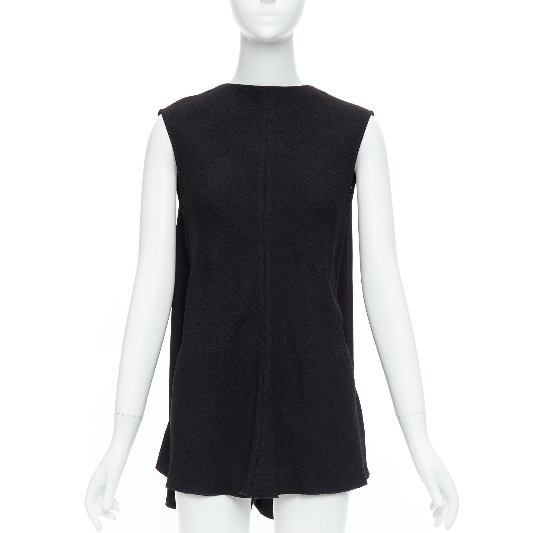 Victoria Beckham VICTORIA BECKHAM black drape backless inserted belt crew neck top Size ONE SIZE - 3 Thumbnail