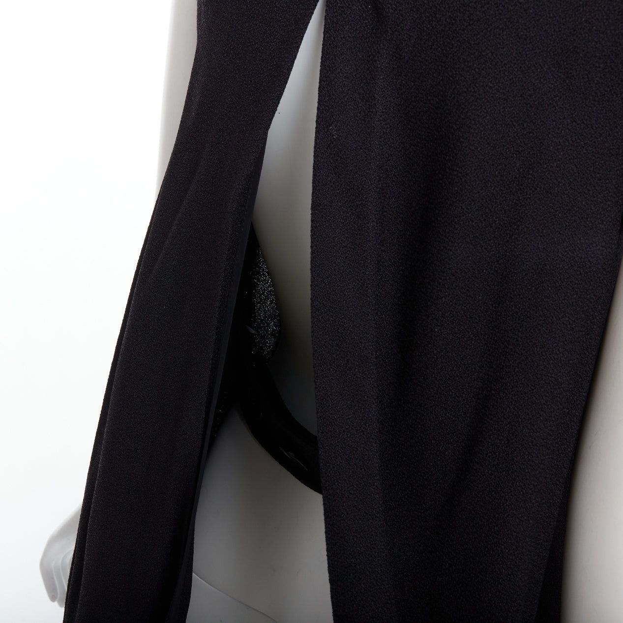 Victoria Beckham VICTORIA BECKHAM black drape backless inserted belt crew neck top Size ONE SIZE - 6 Thumbnail
