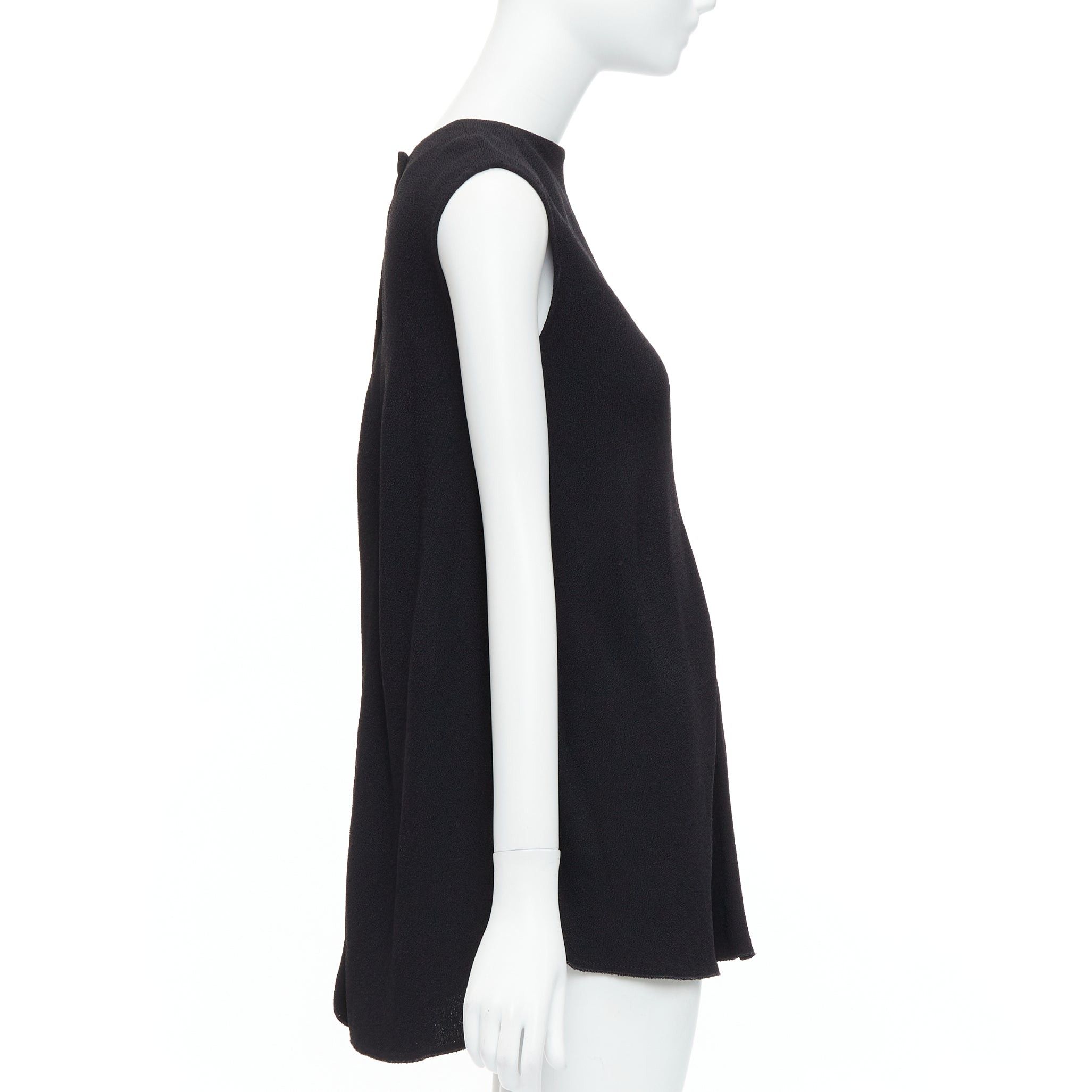 Victoria Beckham VICTORIA BECKHAM black drape backless inserted belt crew neck top Size ONE SIZE - 4 Thumbnail