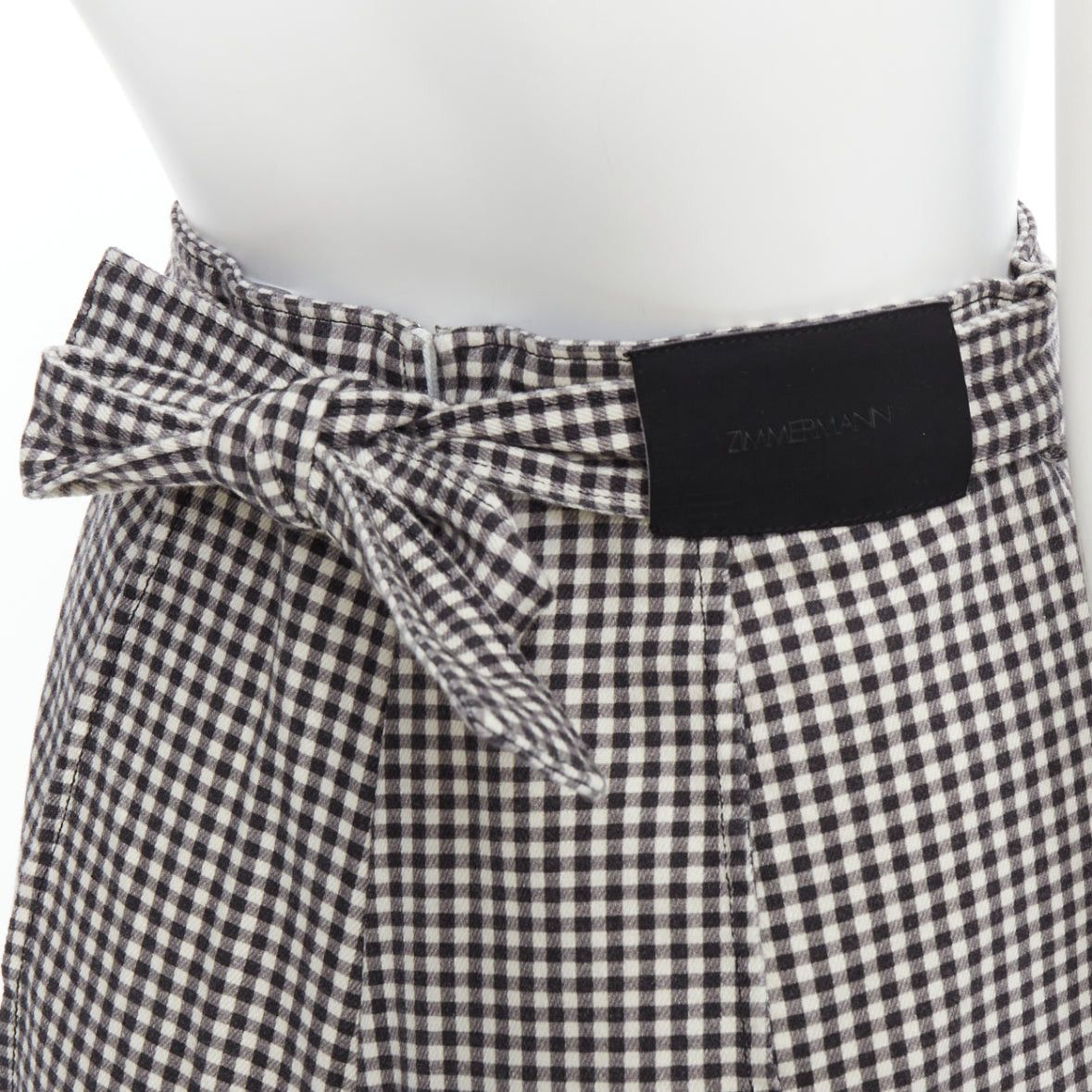 Zimmermann ZIMMERMANN black white gingham print high waisted shorts US0 XS Size 26" / US 2 / IT 38 - 2 Thumbnail