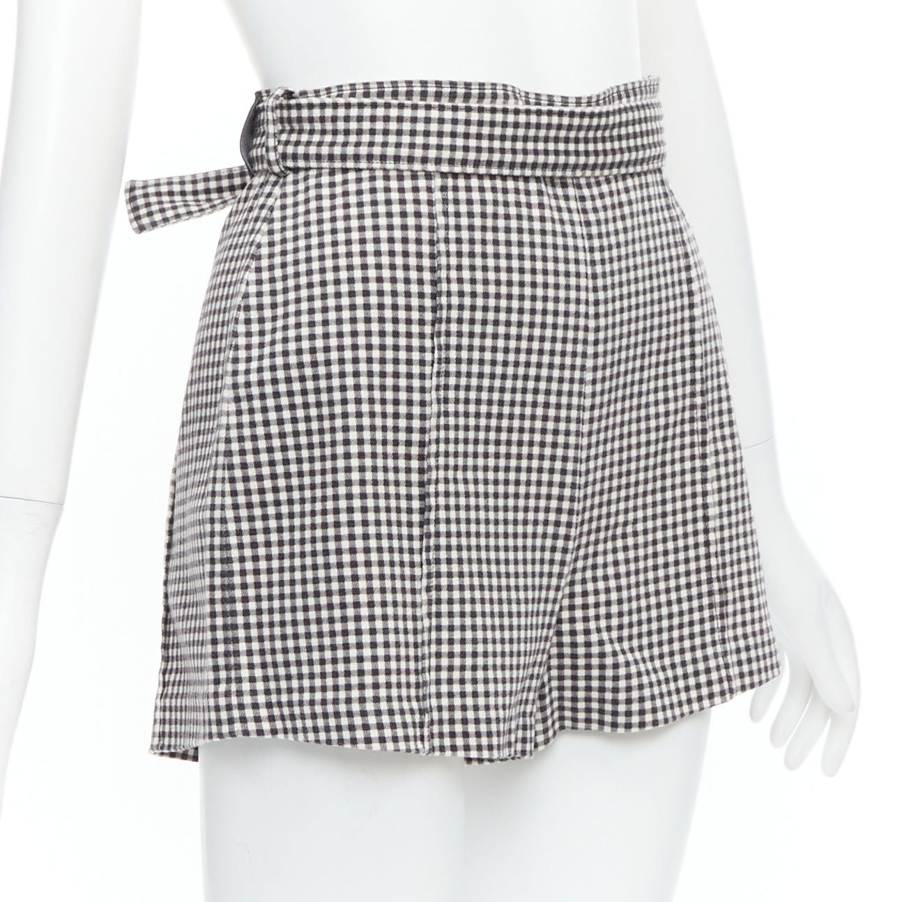 Zimmermann ZIMMERMANN black white gingham print high waisted shorts US0 XS Size 26" / US 2 / IT 38 - 3 Thumbnail