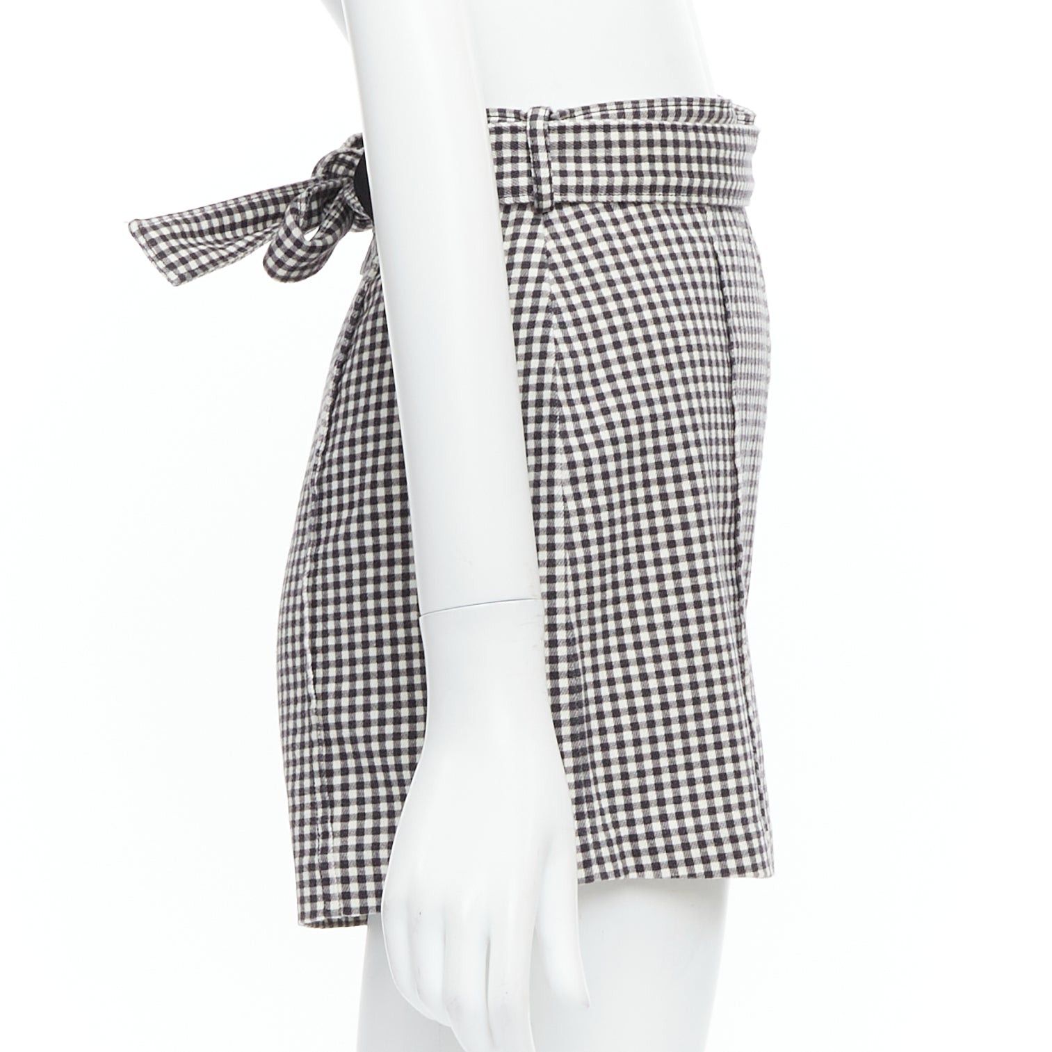 Zimmermann ZIMMERMANN black white gingham print high waisted shorts US0 XS Size 26" / US 2 / IT 38 - 4 Thumbnail