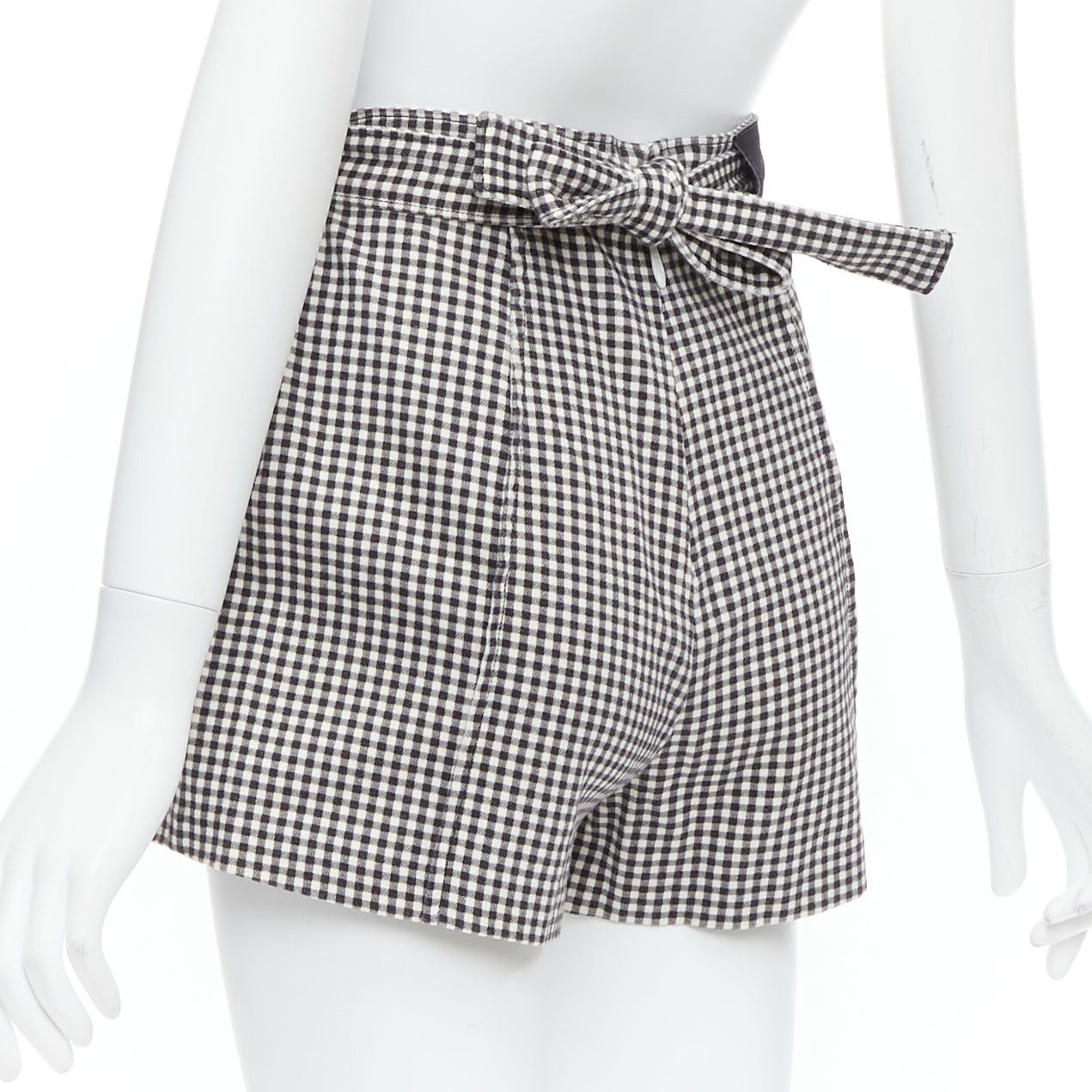 Zimmermann ZIMMERMANN black white gingham print high waisted shorts US0 XS Size 26" / US 2 / IT 38 - 6 Thumbnail