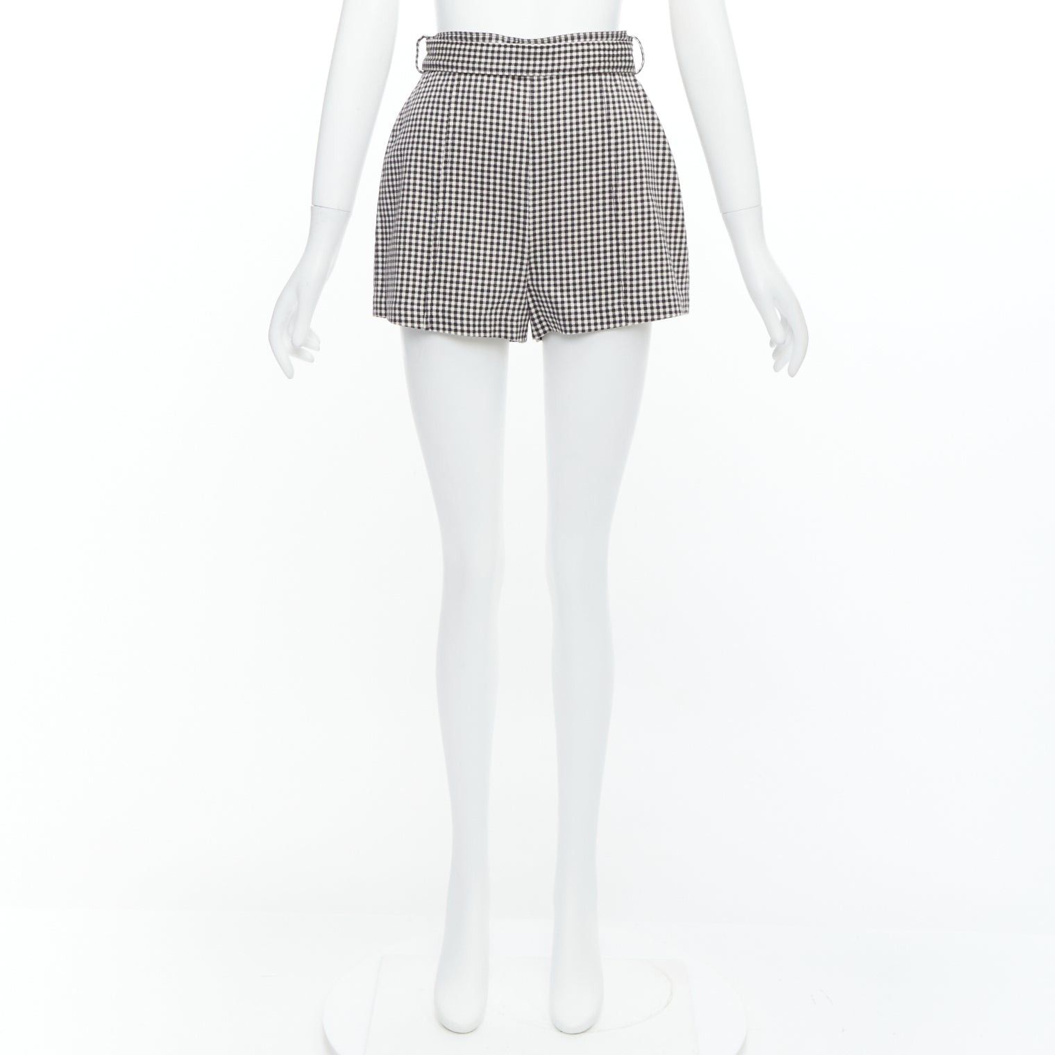 Zimmermann ZIMMERMANN black white gingham print high waisted shorts US0 XS Size 26" / US 2 / IT 38 - 9 Thumbnail