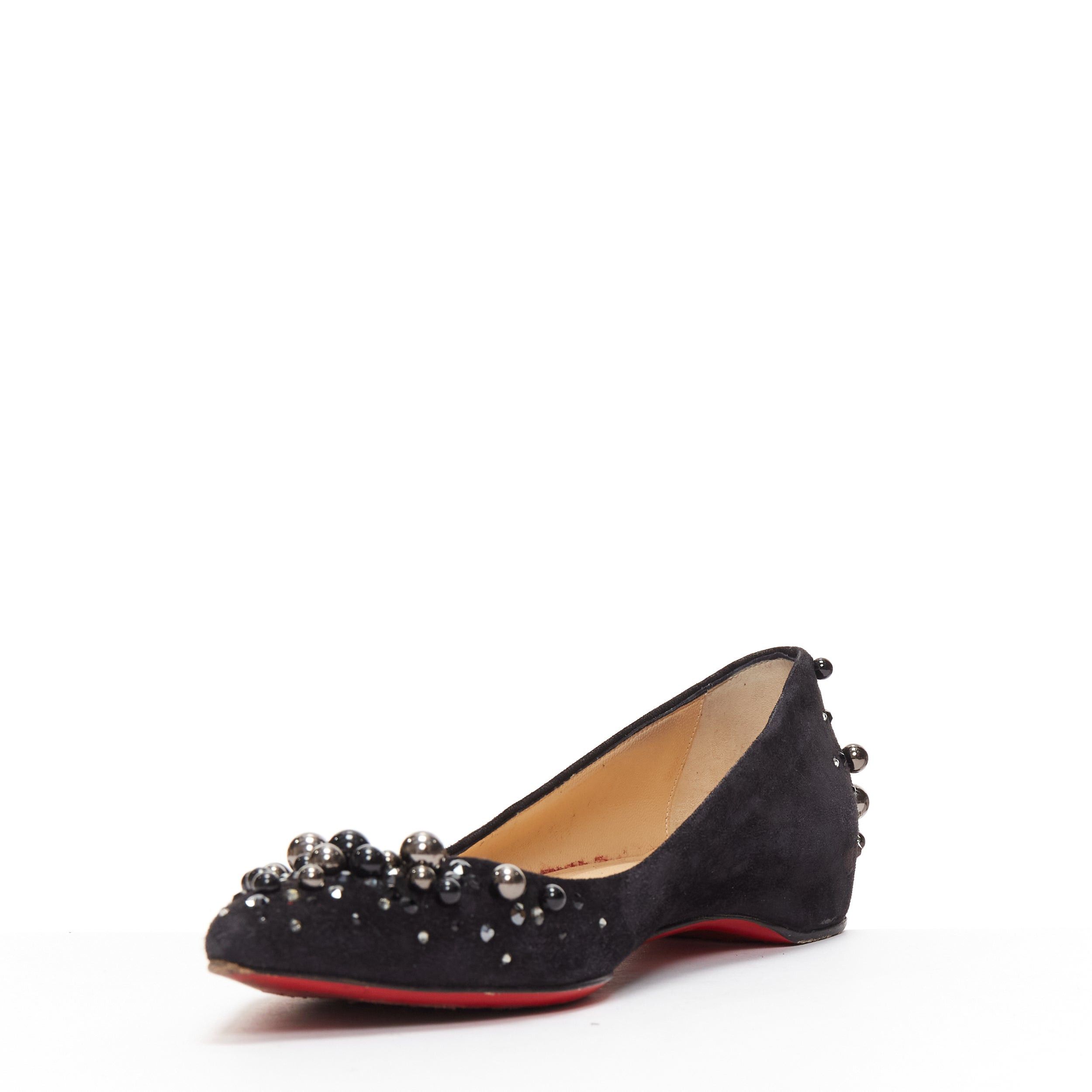 Christian Louboutin CHRISTIAN LOUBOUTIN Veau Velours black suede beaded embellished flats EU35.5 Size US 5.5 / IT 35.5 - 5 Thumbnail