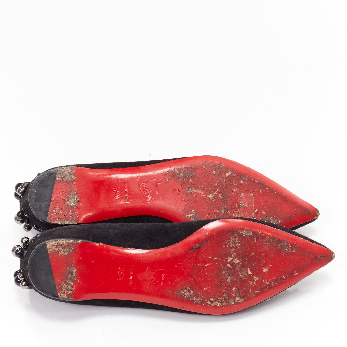 Christian Louboutin CHRISTIAN LOUBOUTIN Veau Velours black suede beaded embellished flats EU35.5 Size US 5.5 / IT 35.5 - 11 Thumbnail