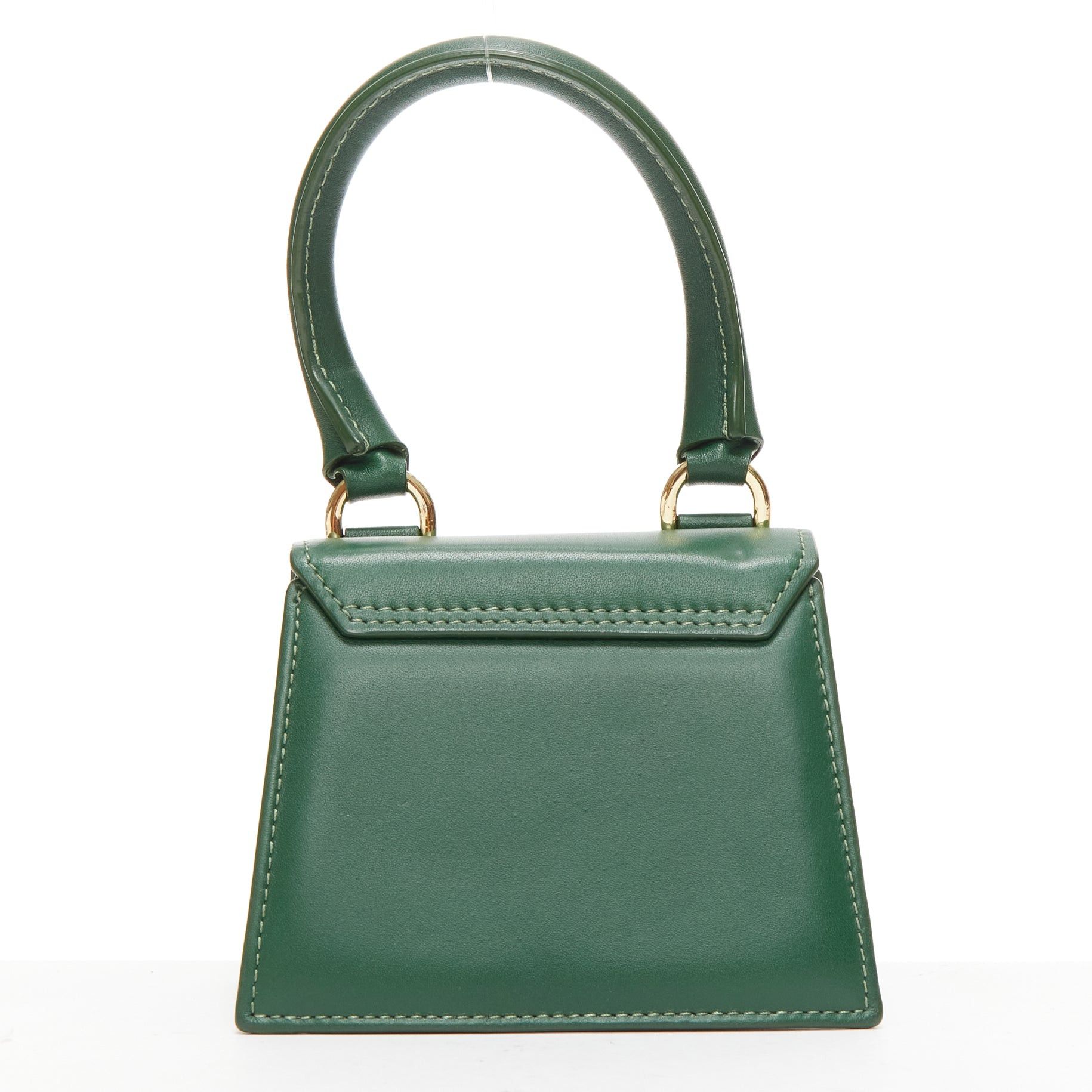 Jacquemus JACQUEMUS Le Chiquito green calfskin gold logo mini crossbody bag Size ONE SIZE - 5 Thumbnail