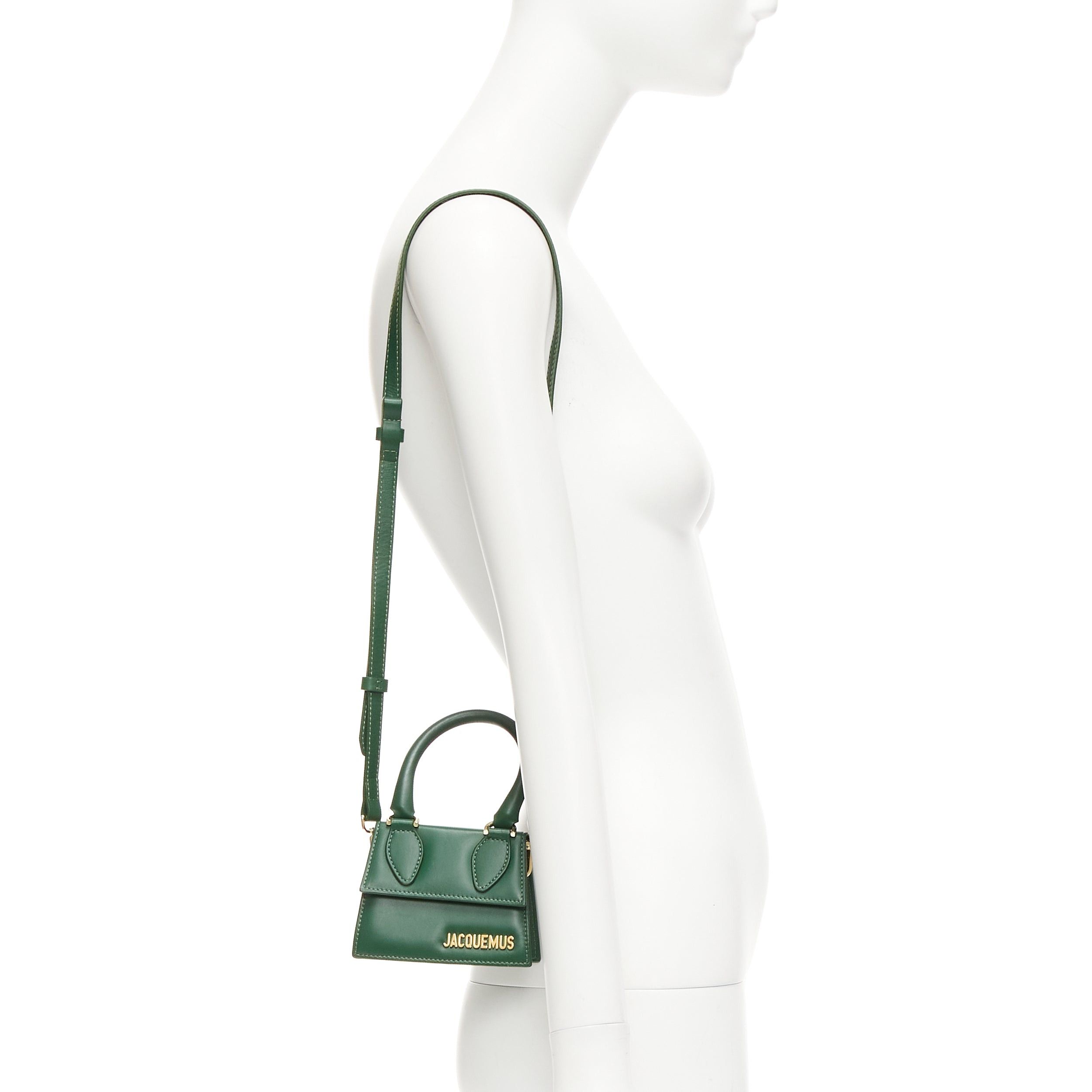 Jacquemus JACQUEMUS Le Chiquito green calfskin gold logo mini crossbody bag Size ONE SIZE - 2 Thumbnail