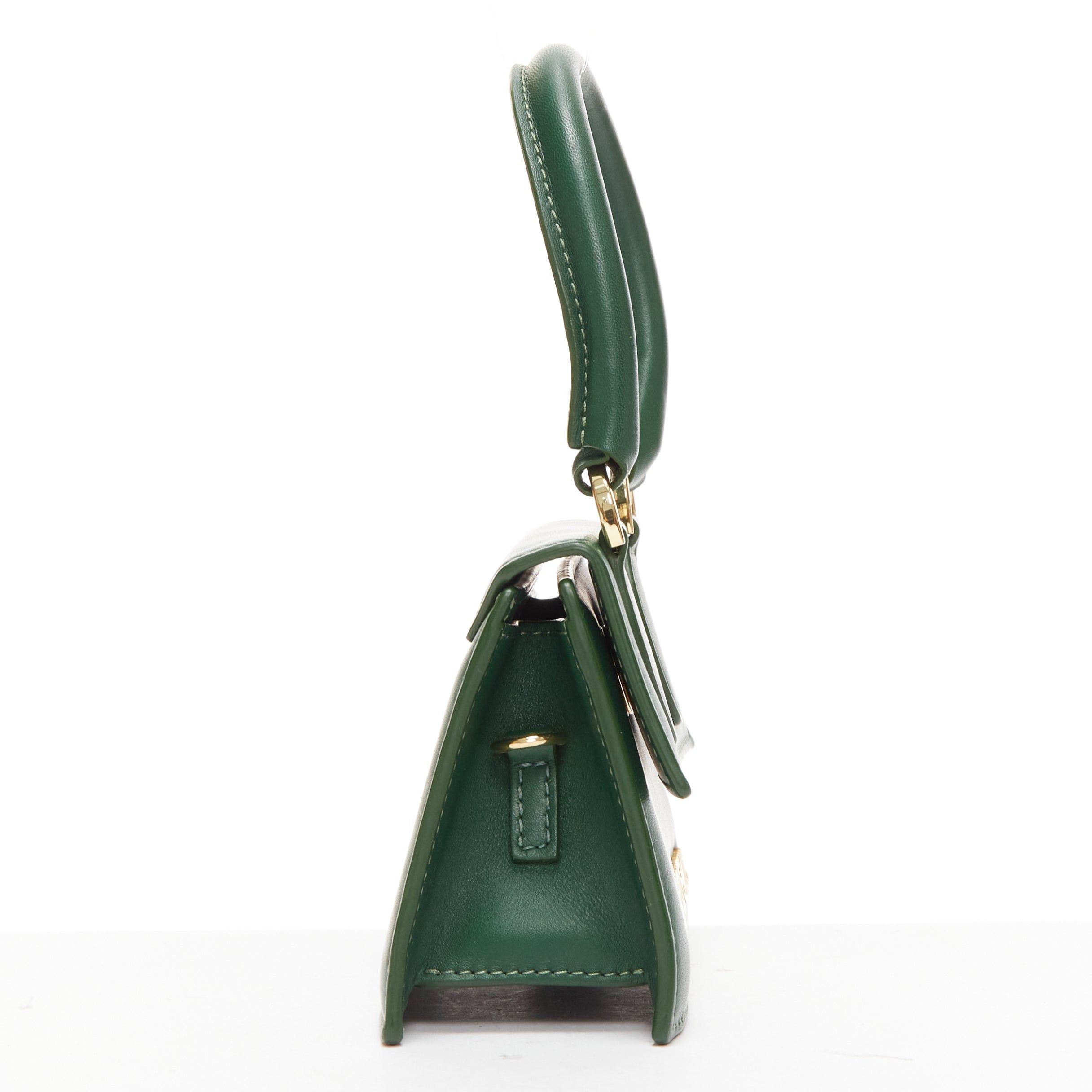 Jacquemus JACQUEMUS Le Chiquito green calfskin gold logo mini crossbody bag Size ONE SIZE - 4 Thumbnail