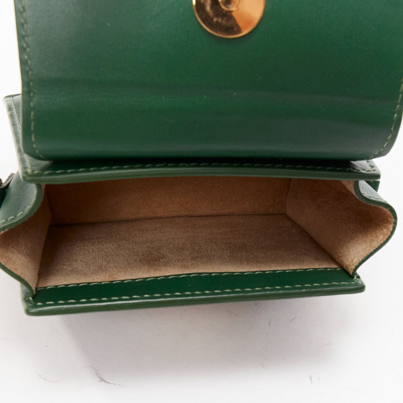 Jacquemus JACQUEMUS Le Chiquito green calfskin gold logo mini crossbody bag Size ONE SIZE - 8 Thumbnail