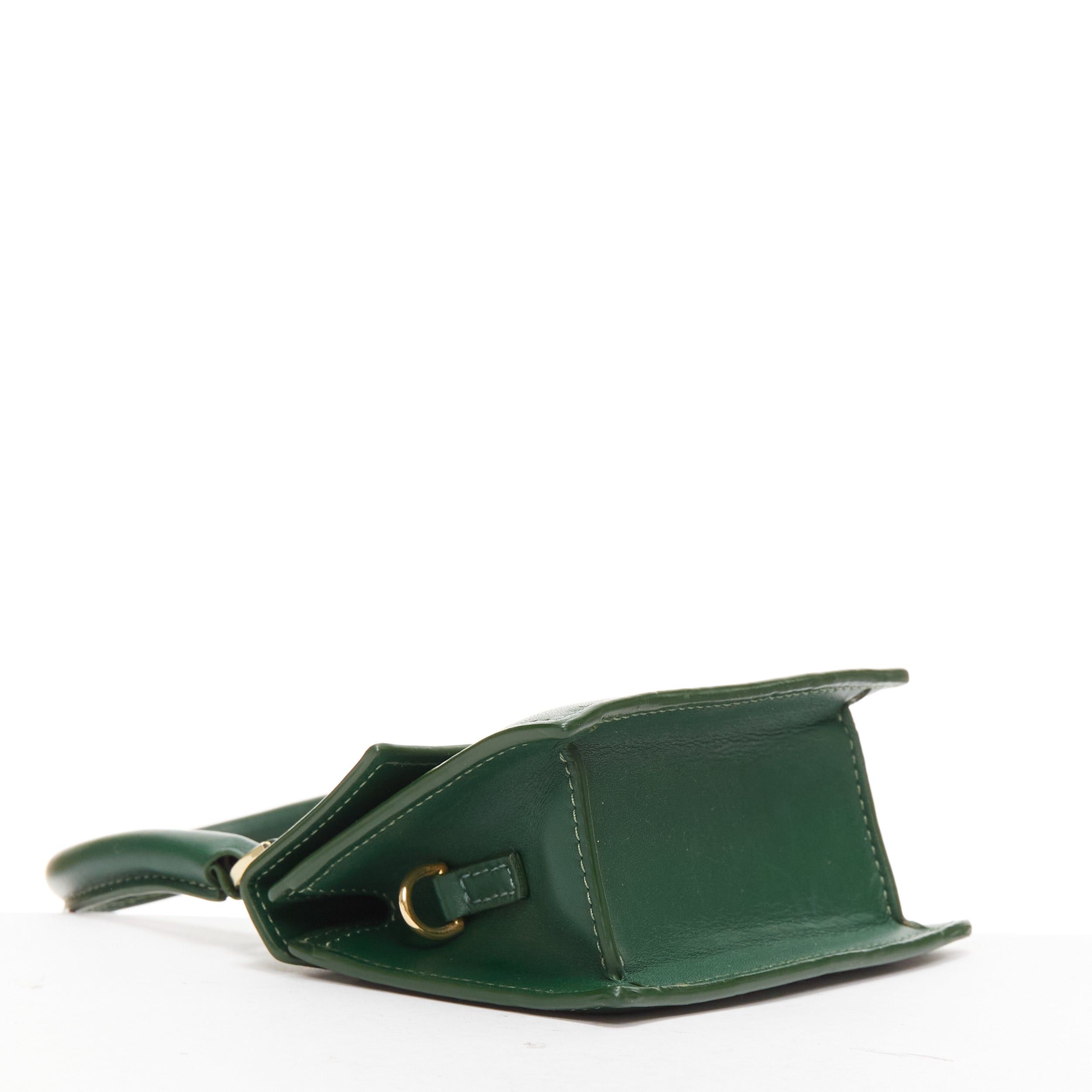 Jacquemus JACQUEMUS Le Chiquito green calfskin gold logo mini crossbody bag Size ONE SIZE - 6 Thumbnail