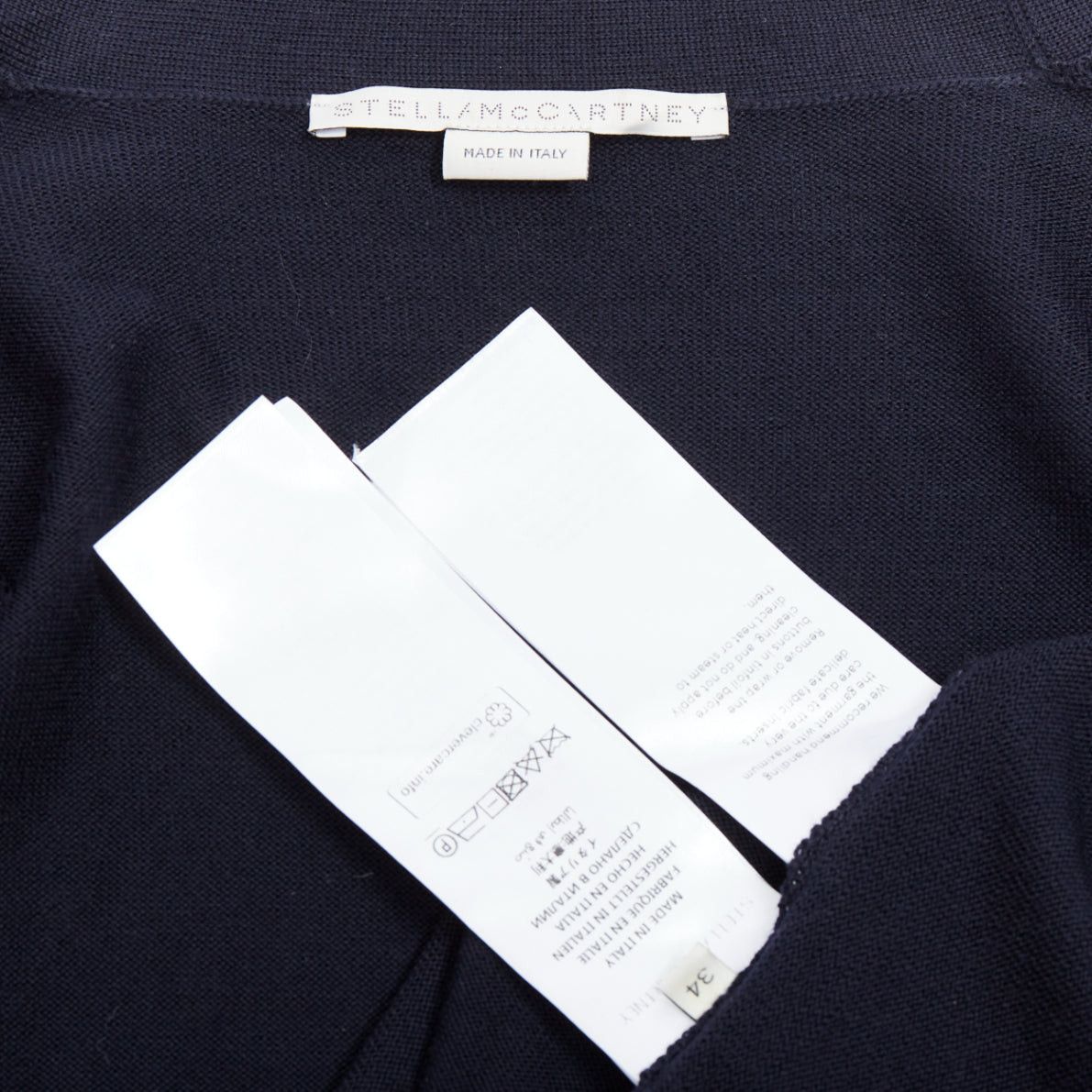 Stella McCartney STELLA MCCARTNEY 2017 navy contrast material high low cardigan IT34 XS Size XXS / US 00 / IT 34 - 11 Thumbnail